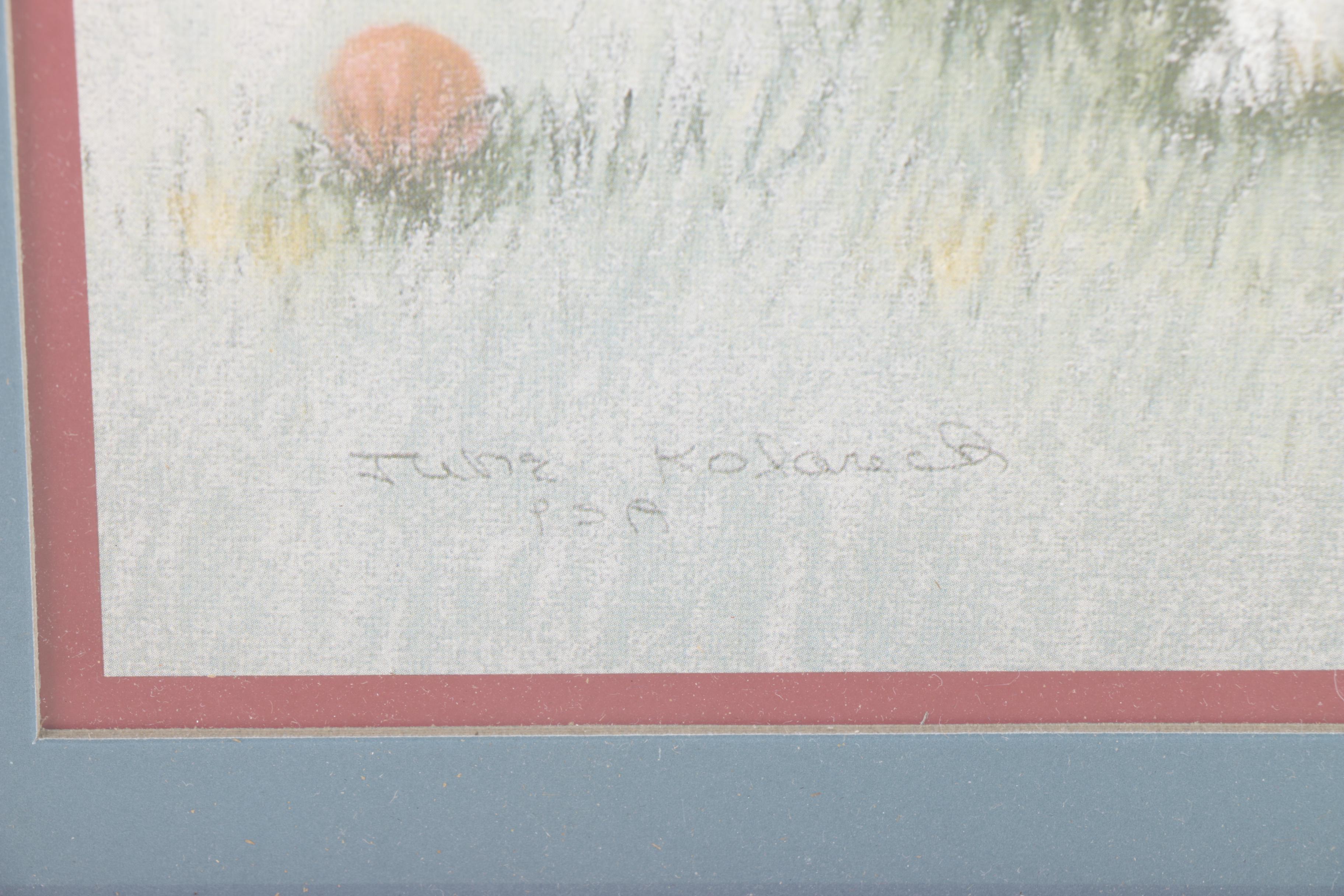 June Kolarich Offset Lithograph of Child and West Highland White Terrier