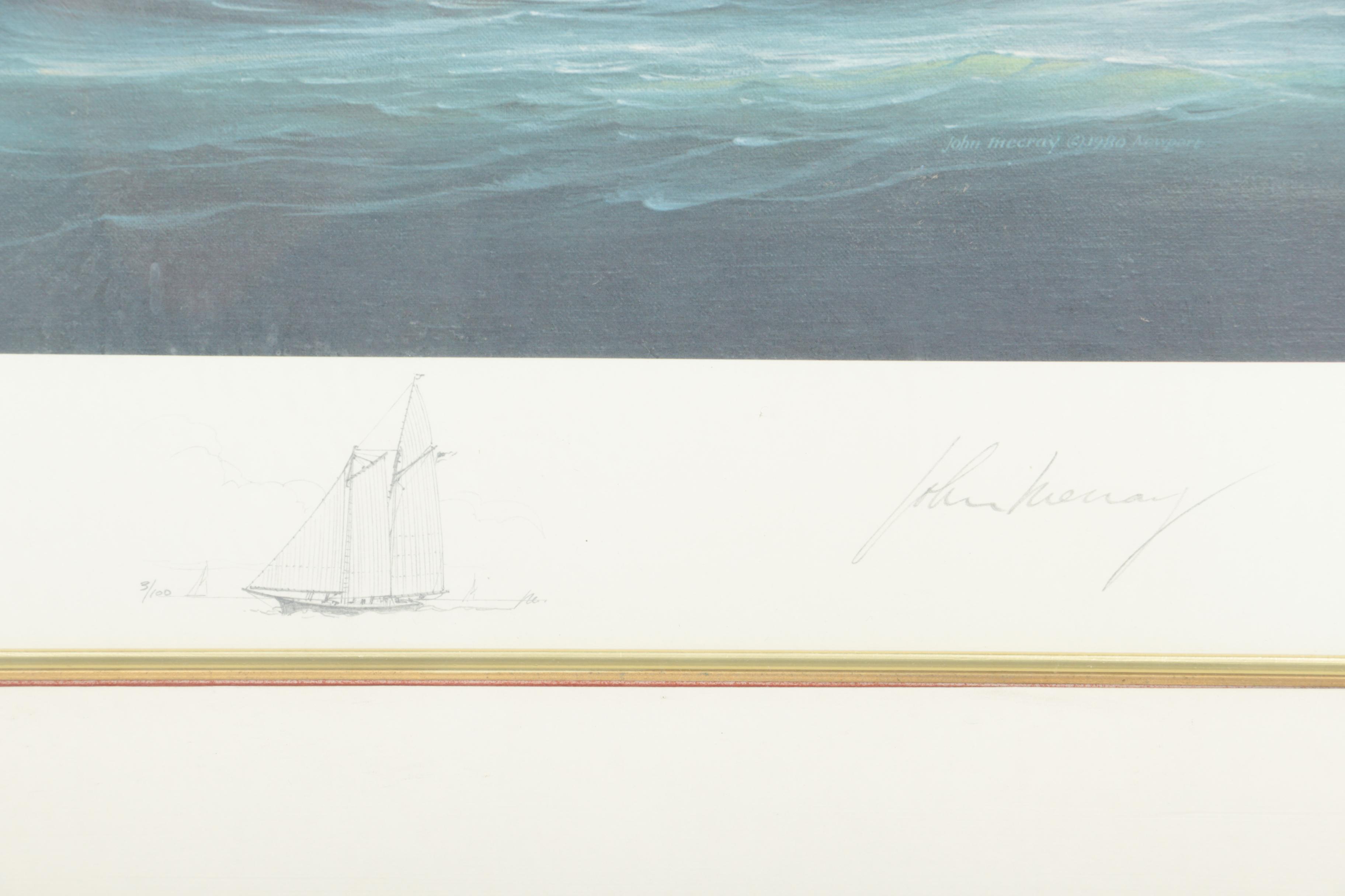 John McCray Limited Edition Offset Lithograph "The Schooner Yacht America"