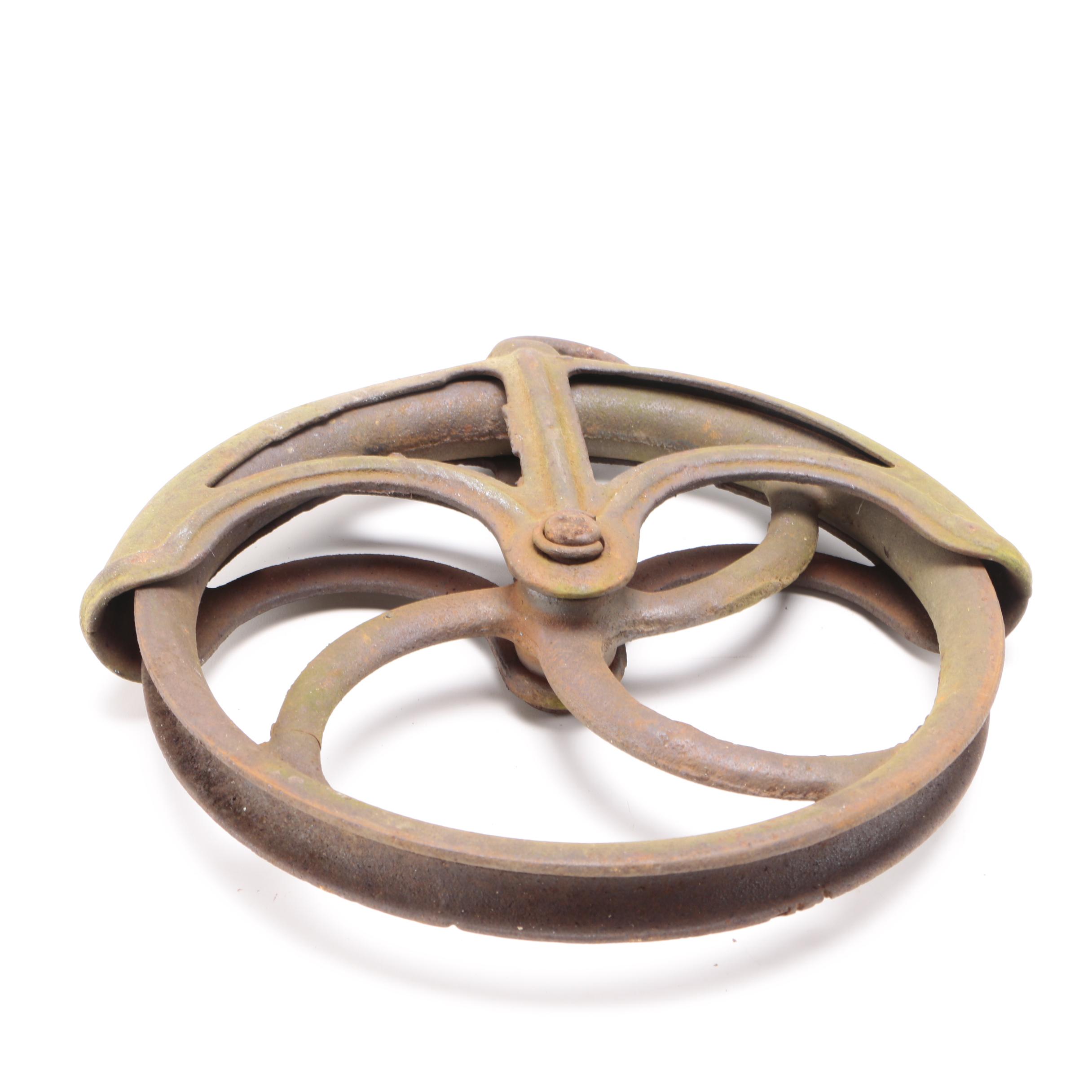 Vintage to Antique Iron Pulley Wheel