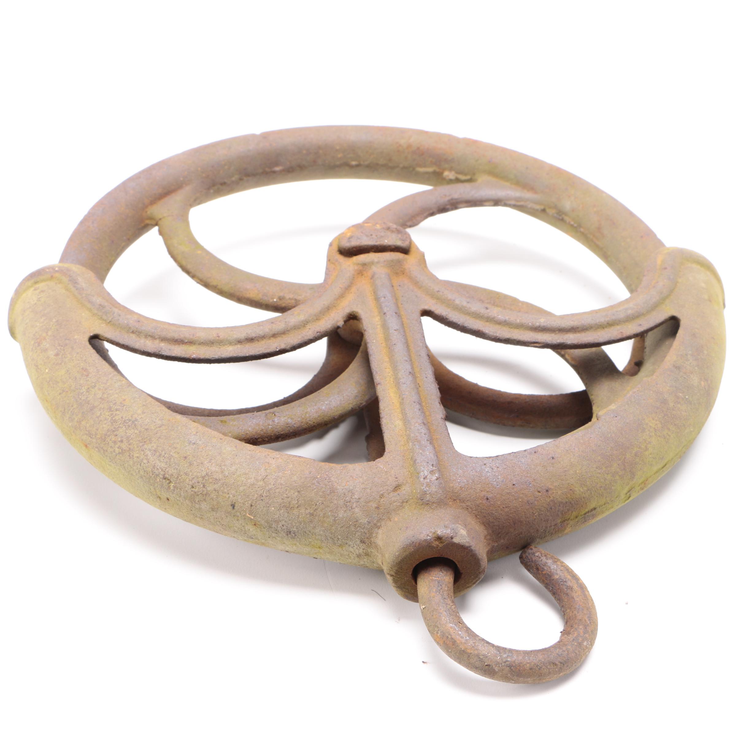 Vintage to Antique Iron Pulley Wheel