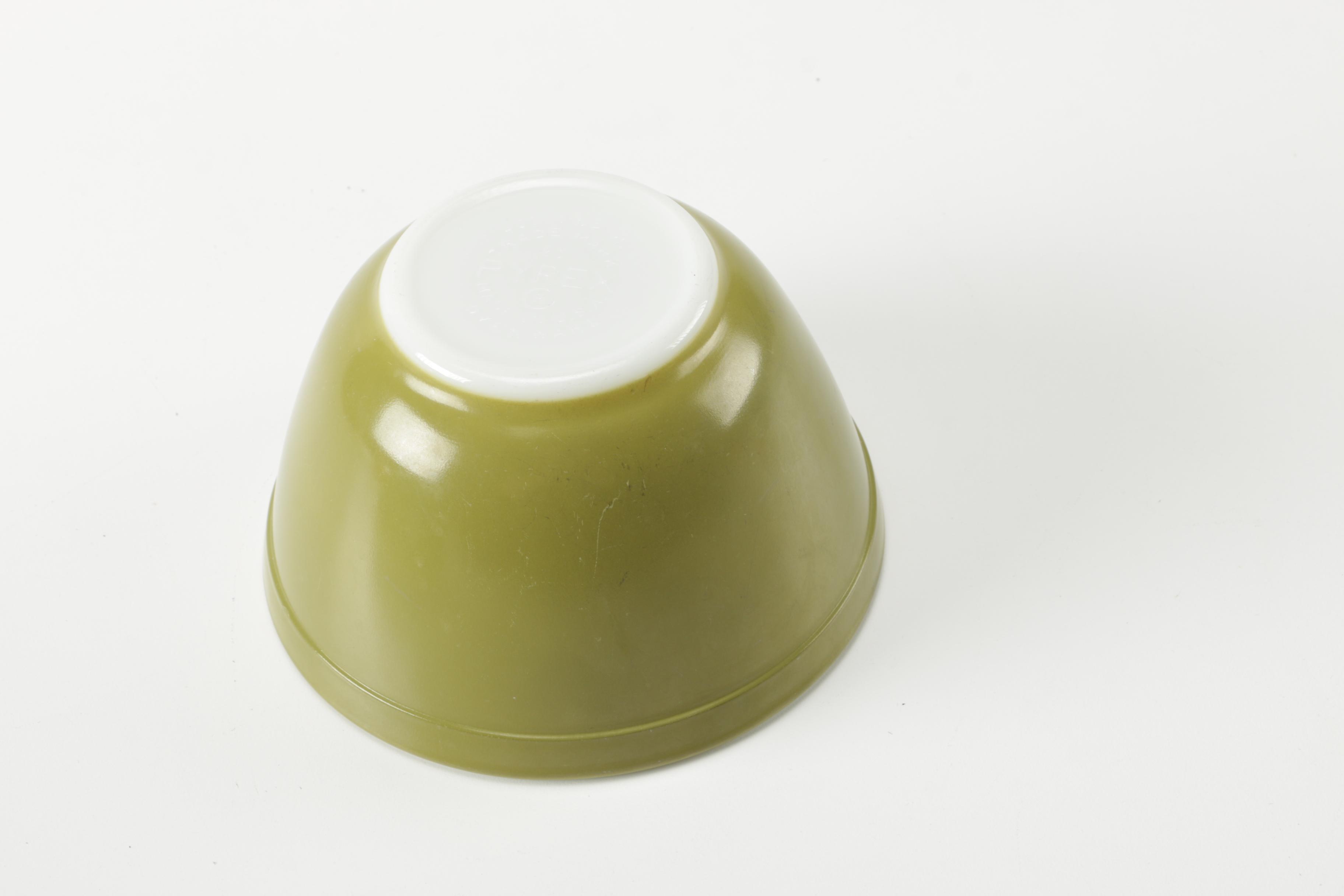 Vintage Pyrex Green Glass Mixing Bowls