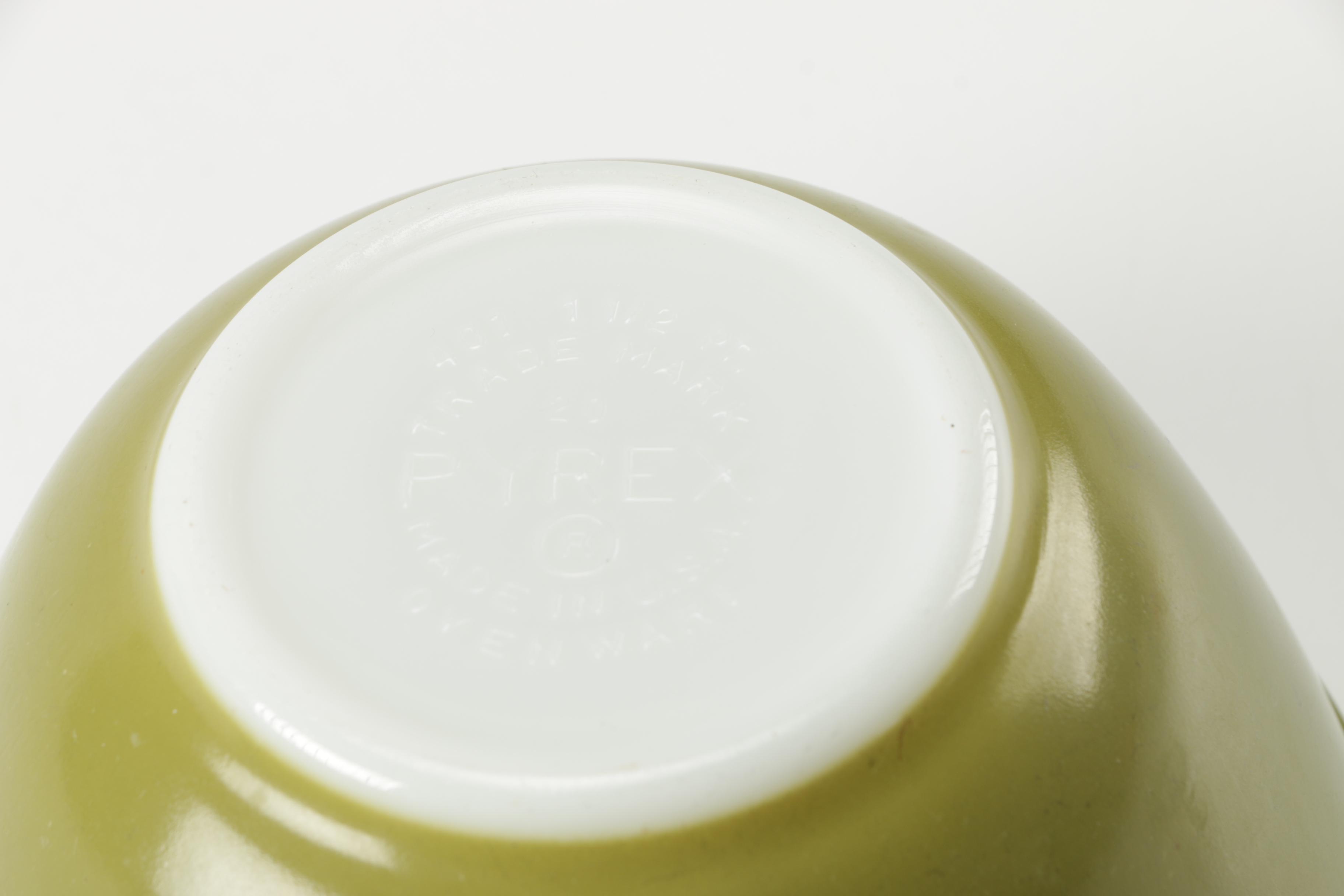 Vintage Pyrex Green Glass Mixing Bowls