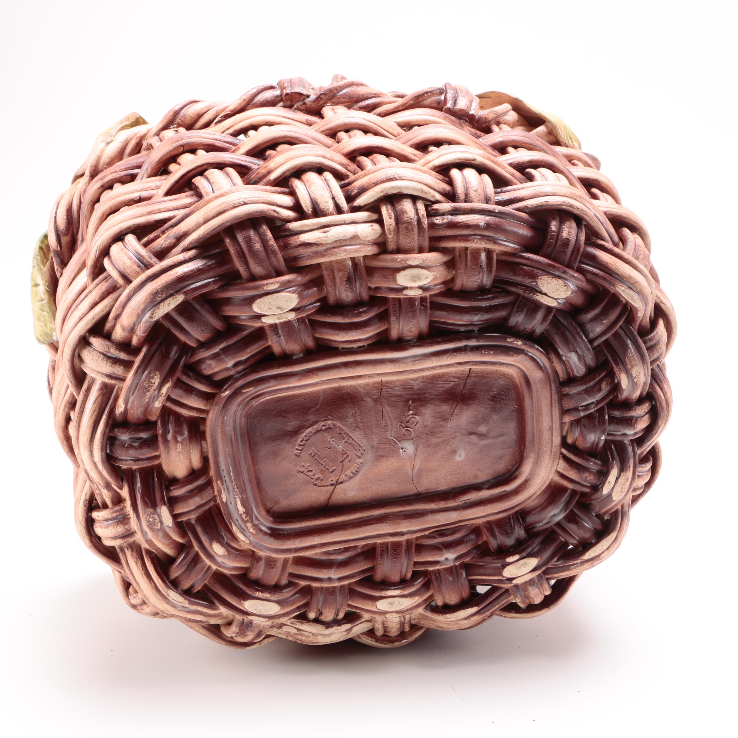 Portuguese Ceramic Basket With Lemons