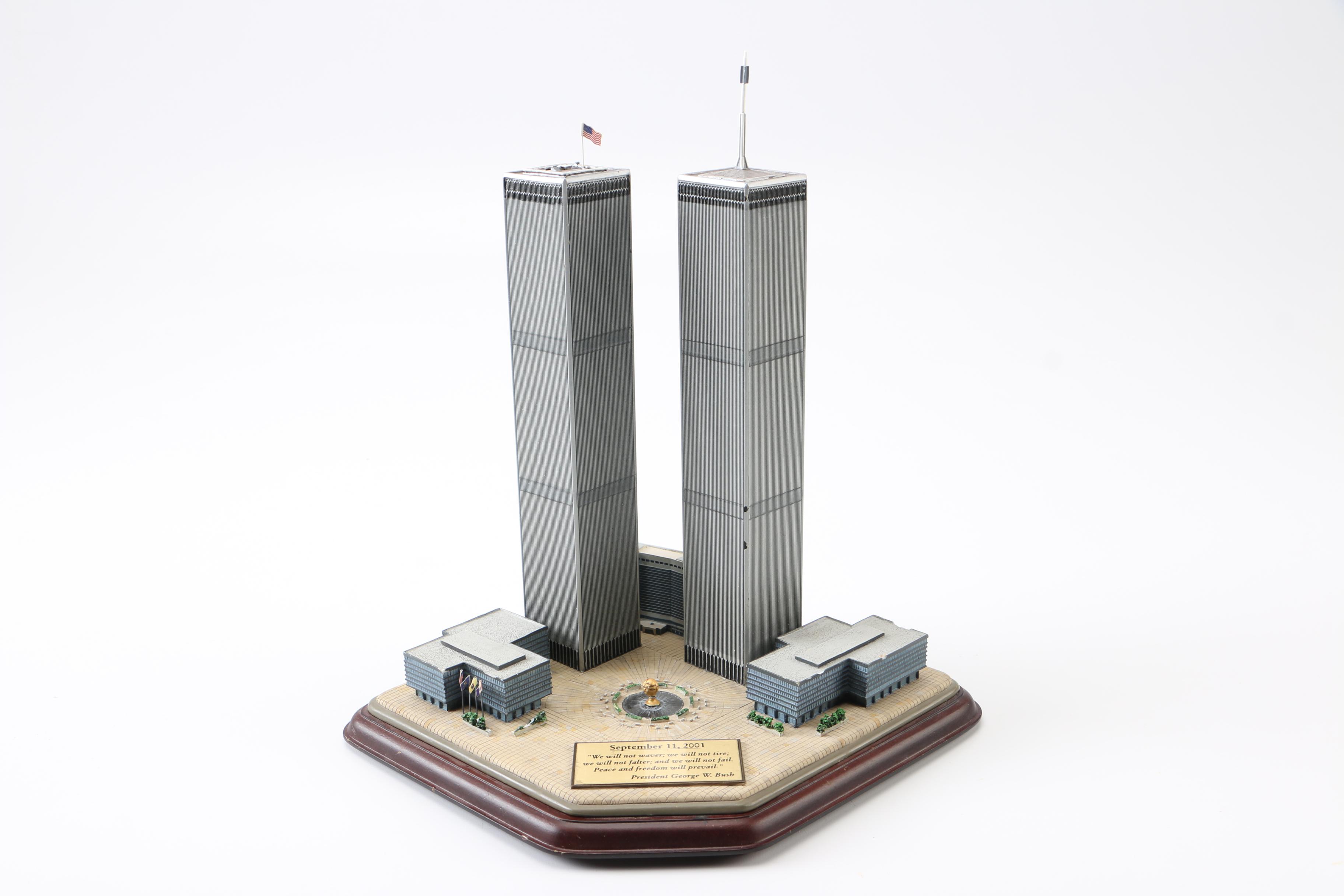 Statue of Liberty and Twin Tower Scale Models
