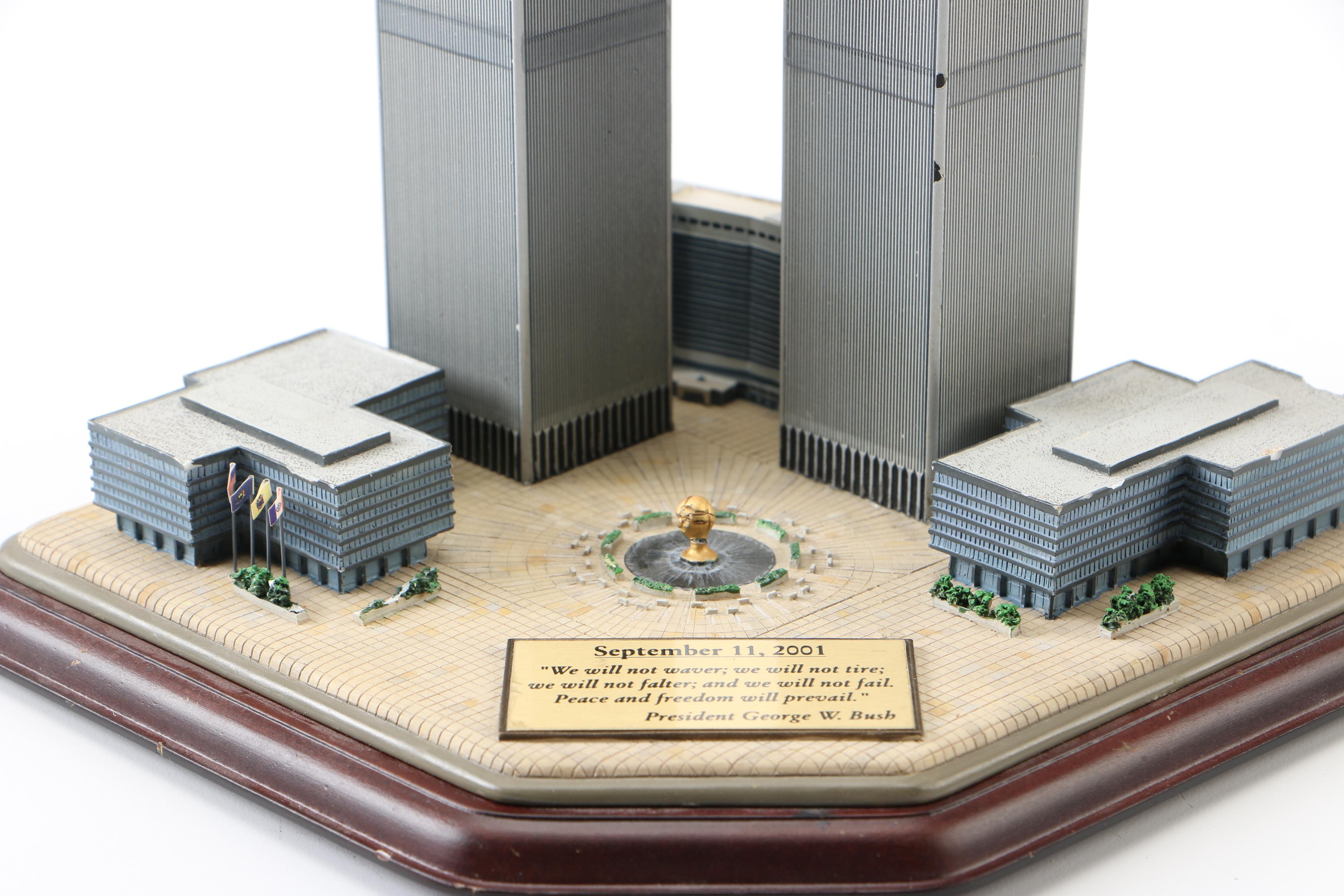 Statue of Liberty and Twin Tower Scale Models