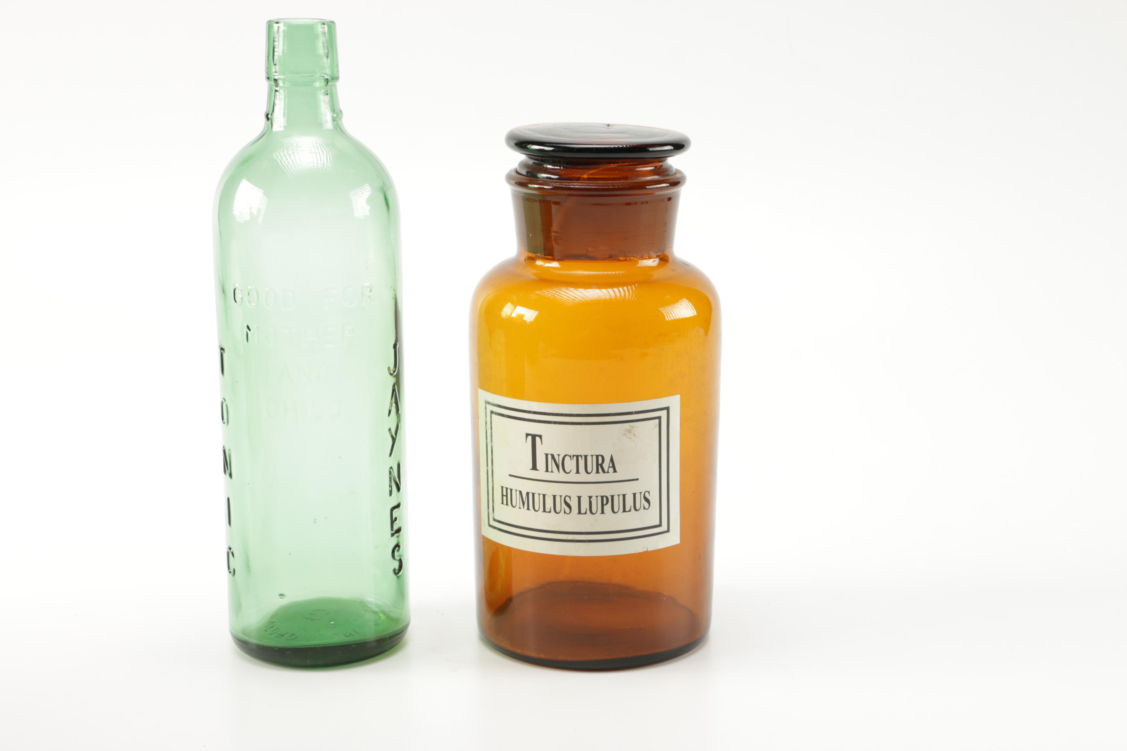 Assortment of Amber Glass Bottles