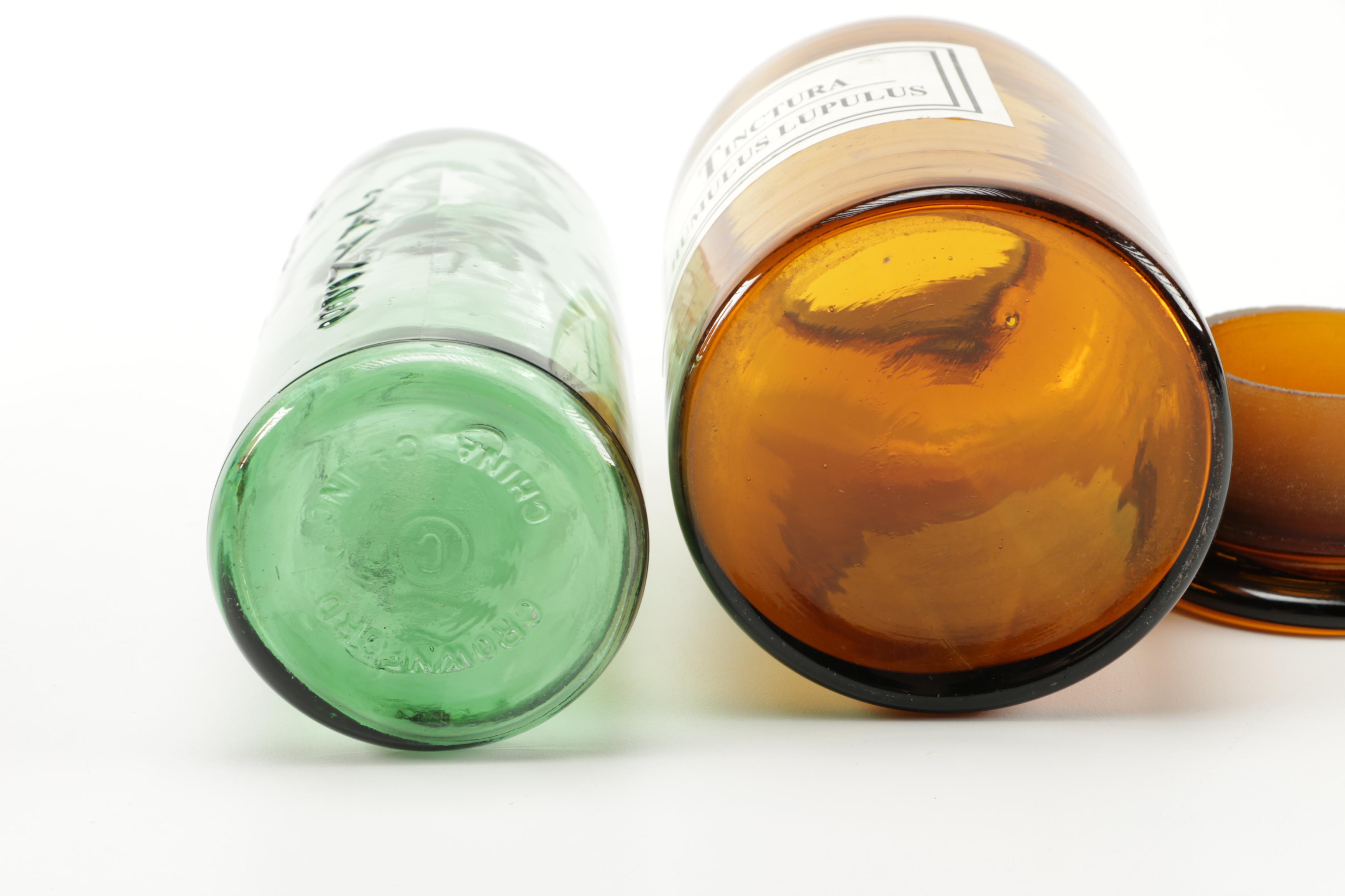 Assortment of Amber Glass Bottles