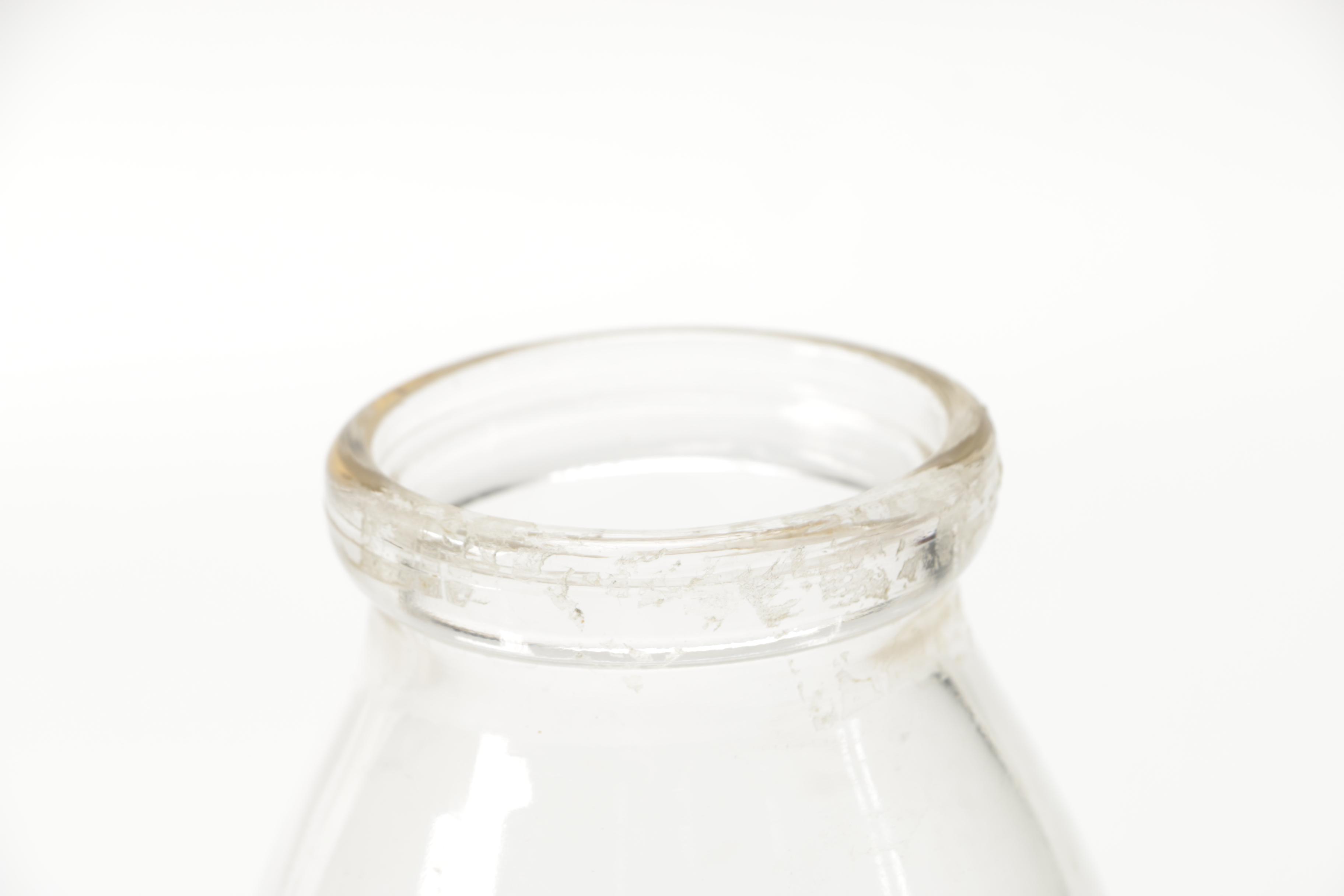 Vintage Glass Milk Bottles With Basket
