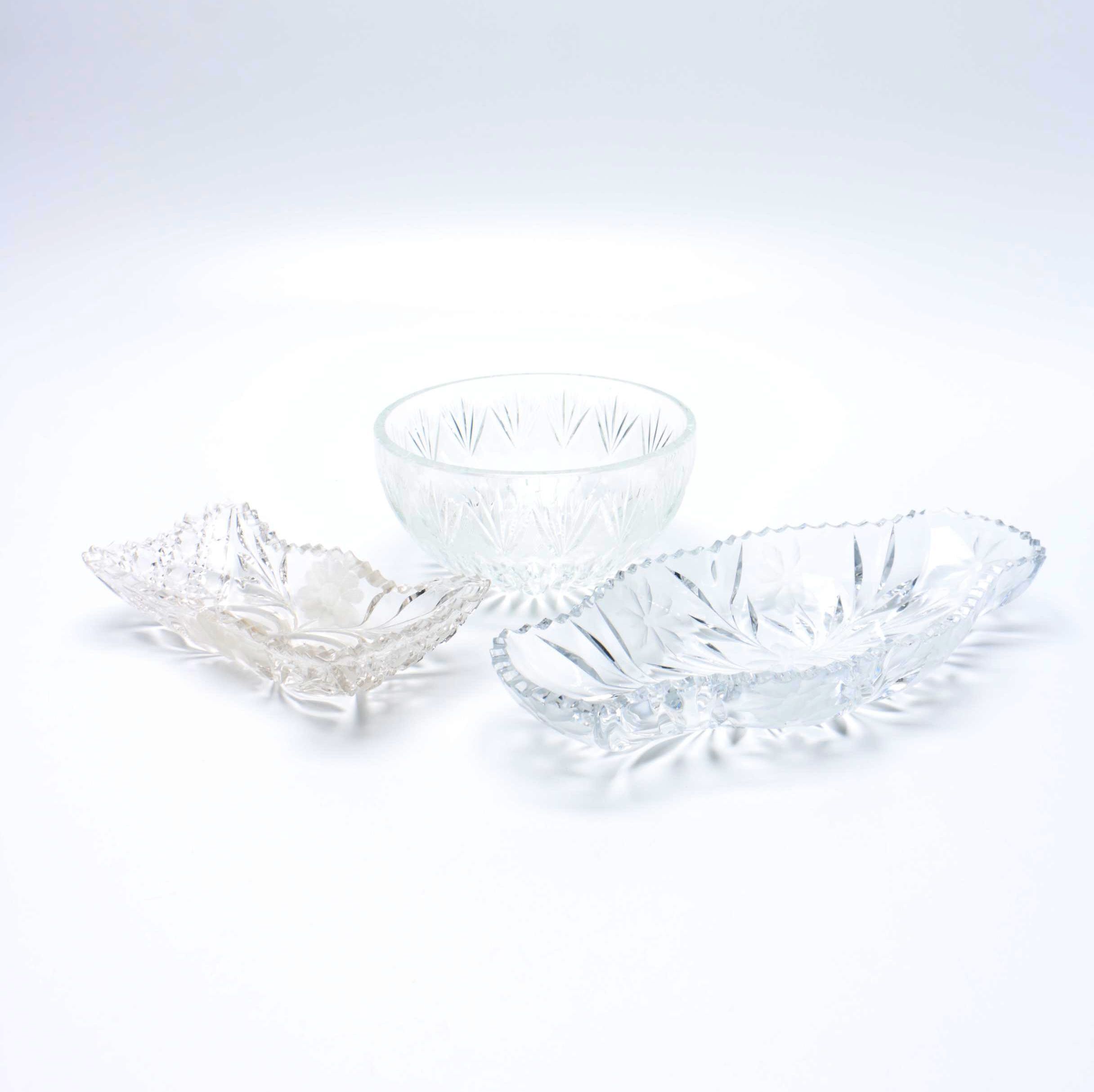 Crystal Trays and Bowl