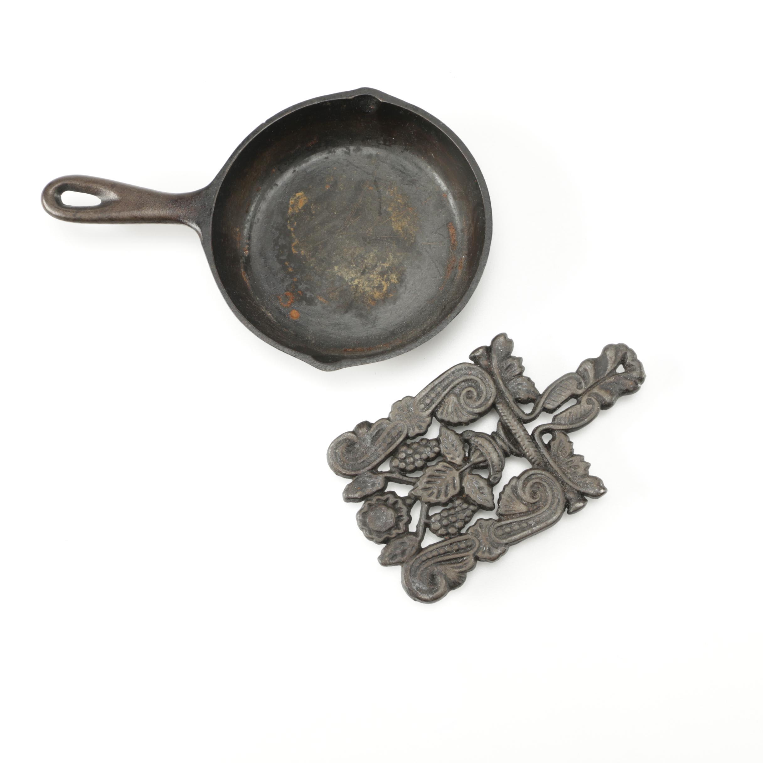 Cast Iron Skillet and Trivet