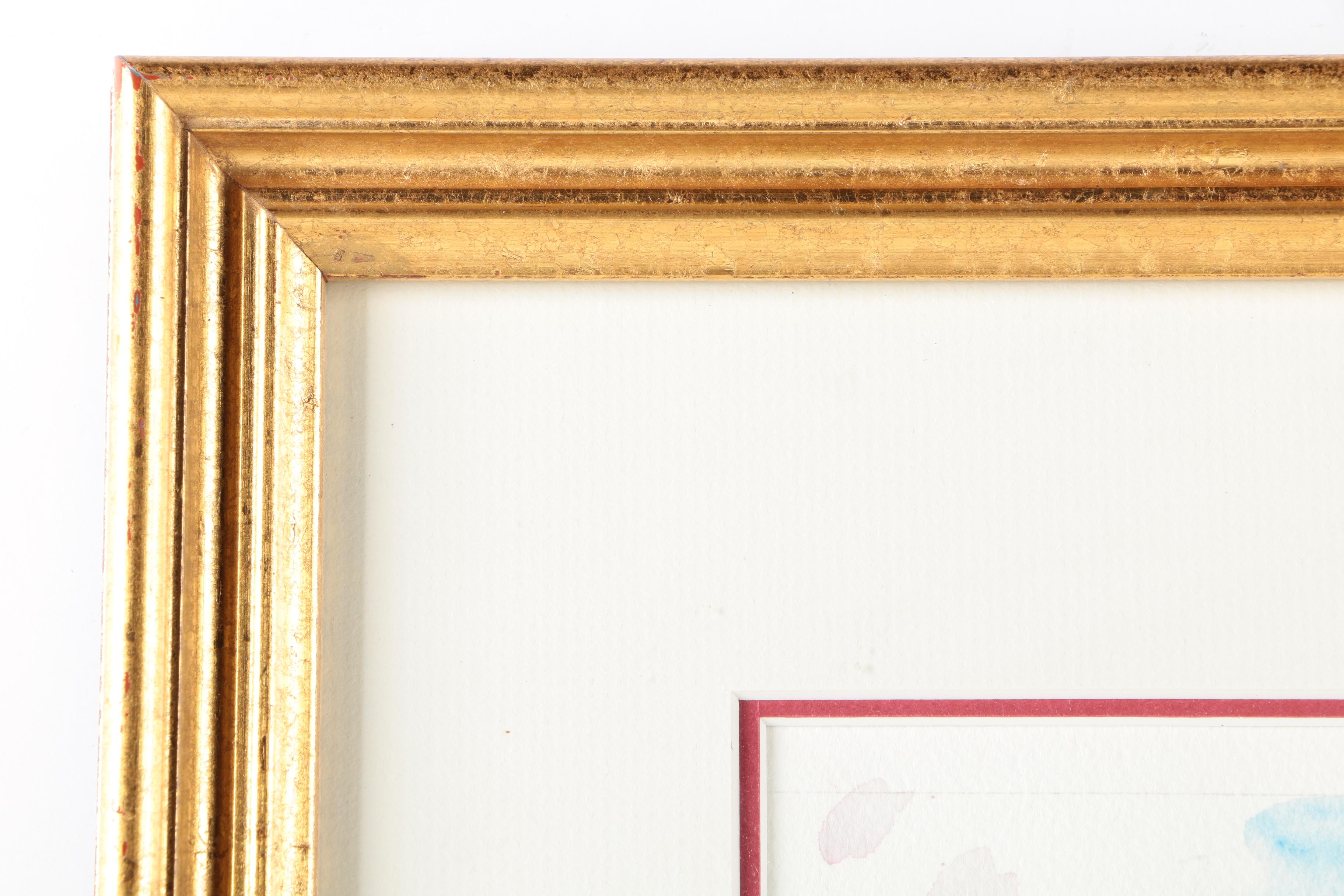 Antonio J. Mendez Watercolor of Hay Wagons