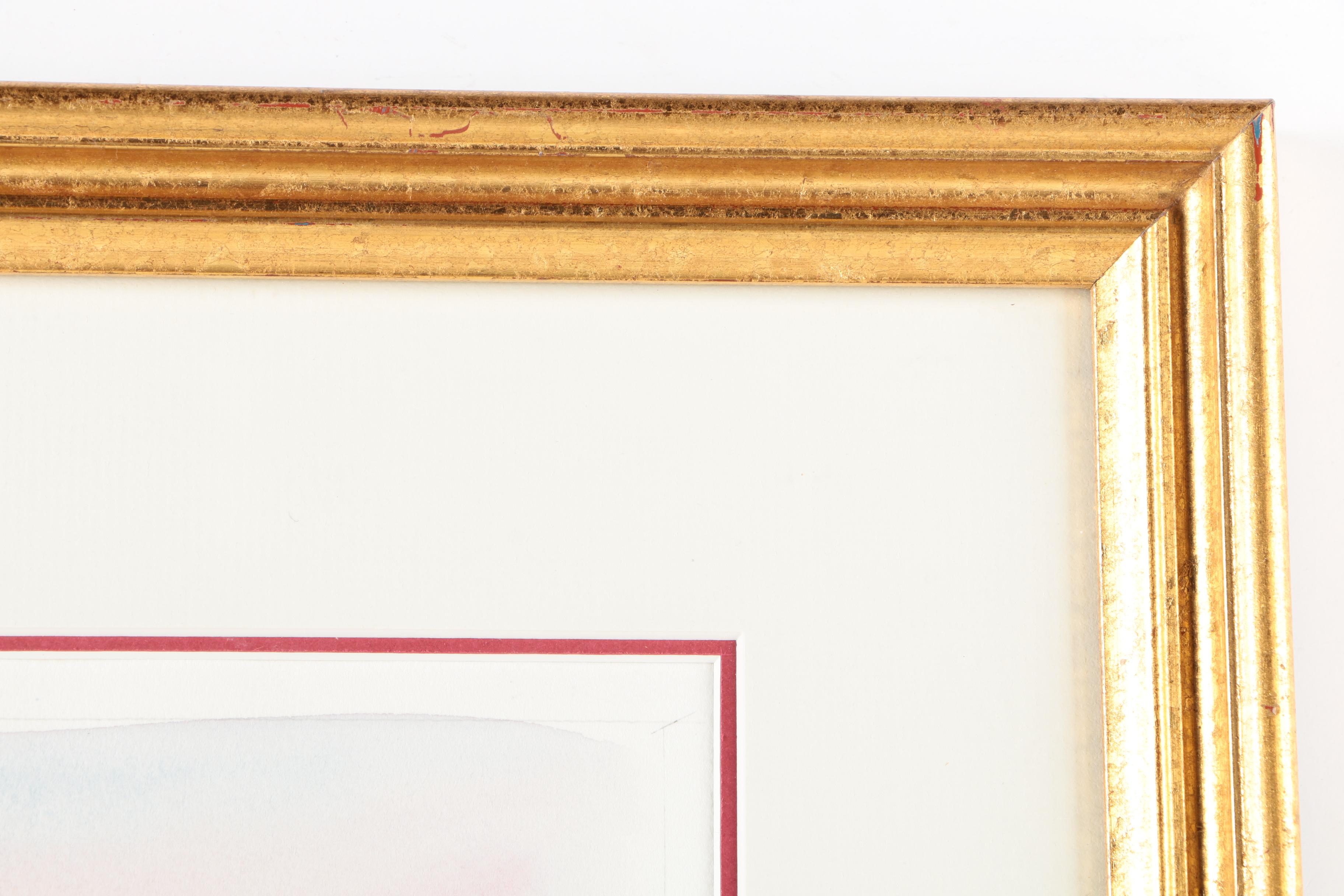 Antonio J. Mendez Watercolor of Hay Wagons