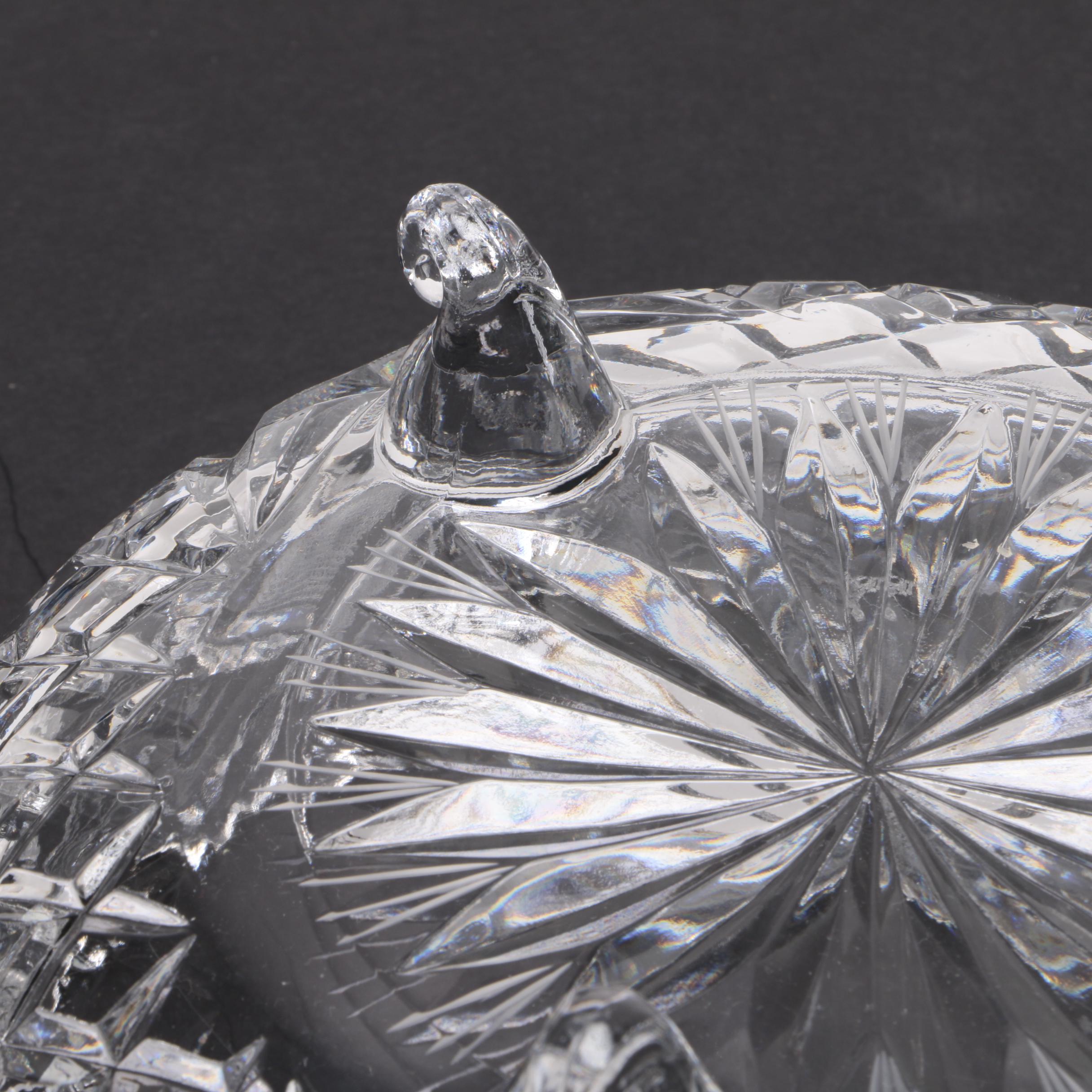 Assortment of Colorless Crystal Bowls