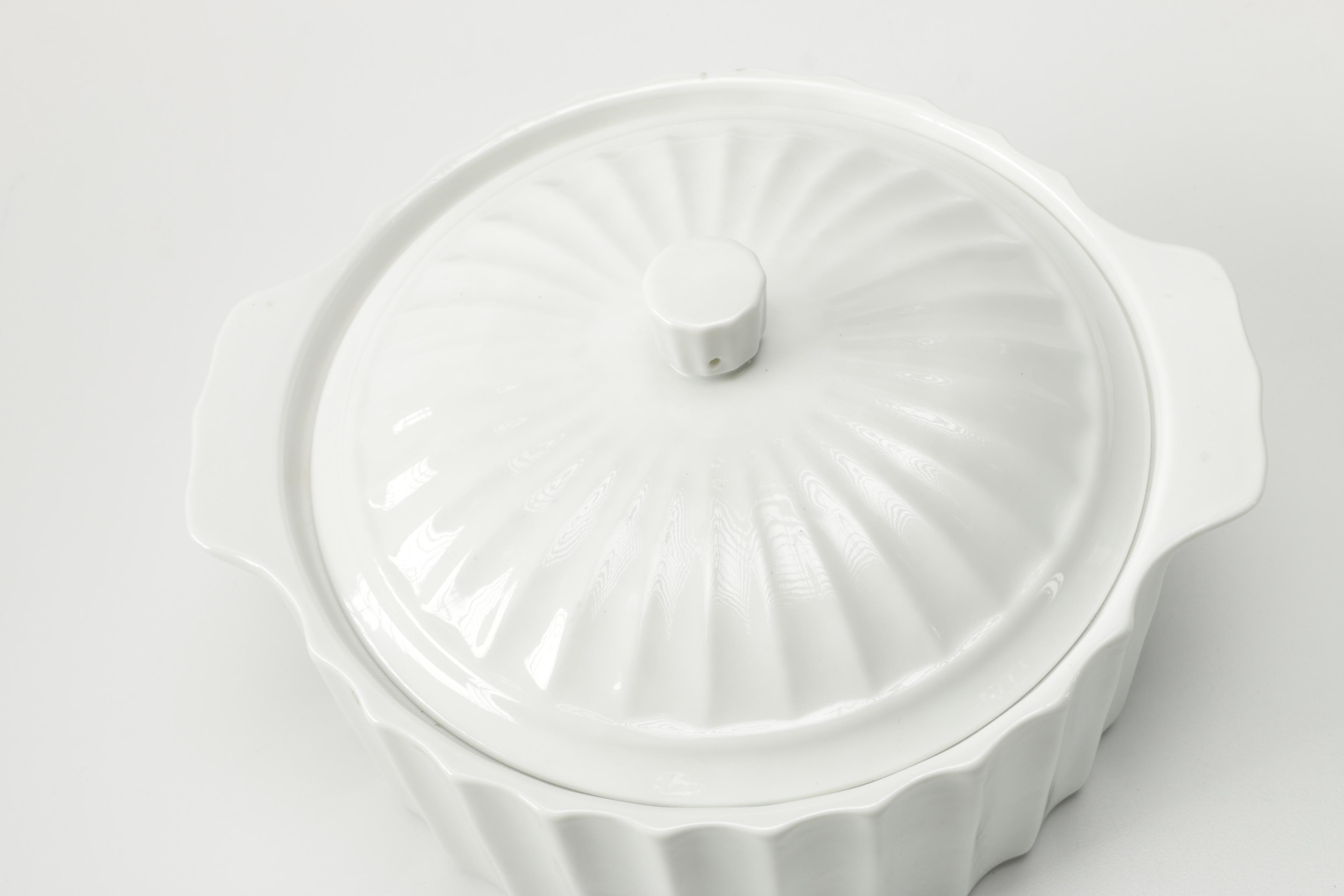 White Lidded Casserole Dishes