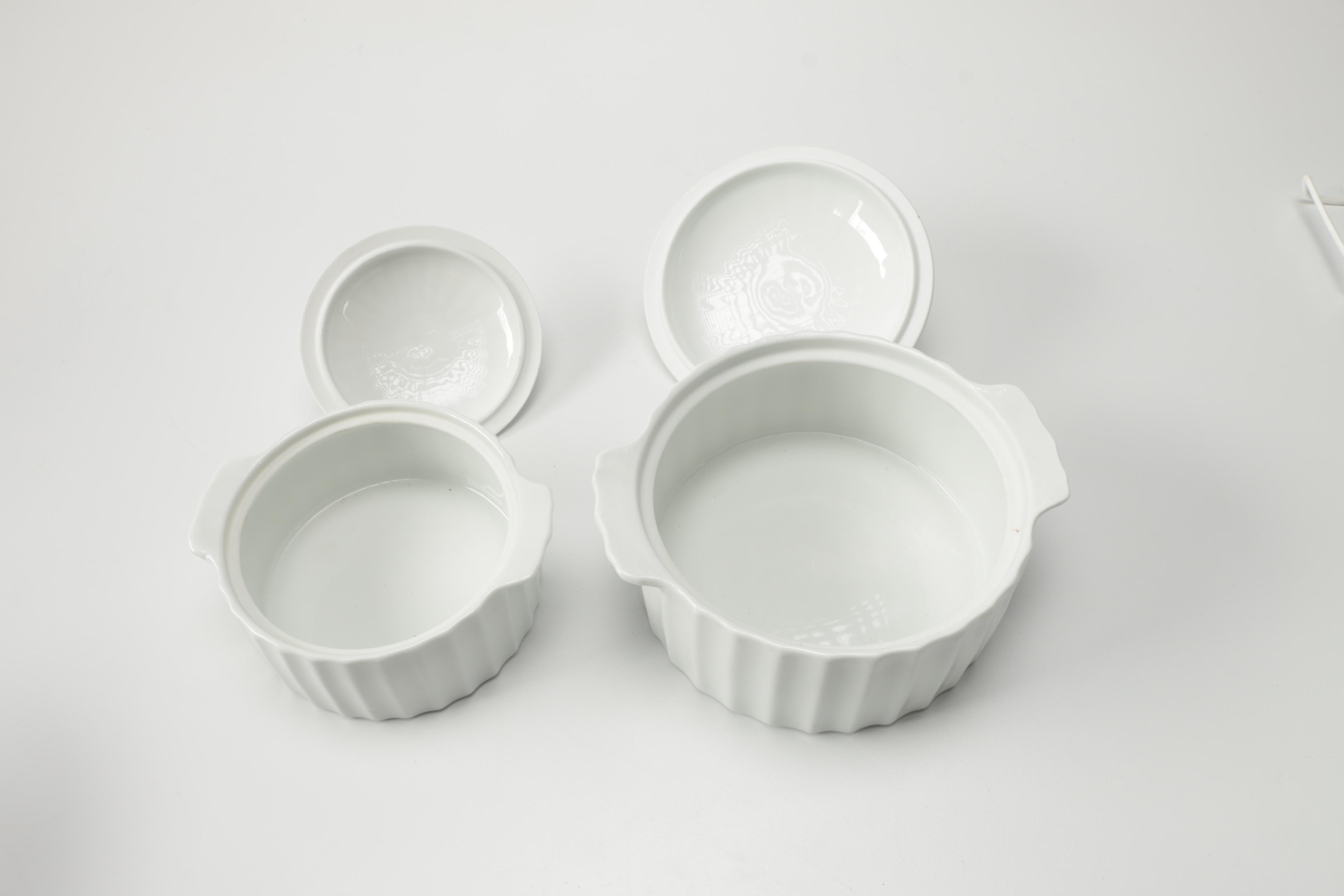 White Lidded Casserole Dishes