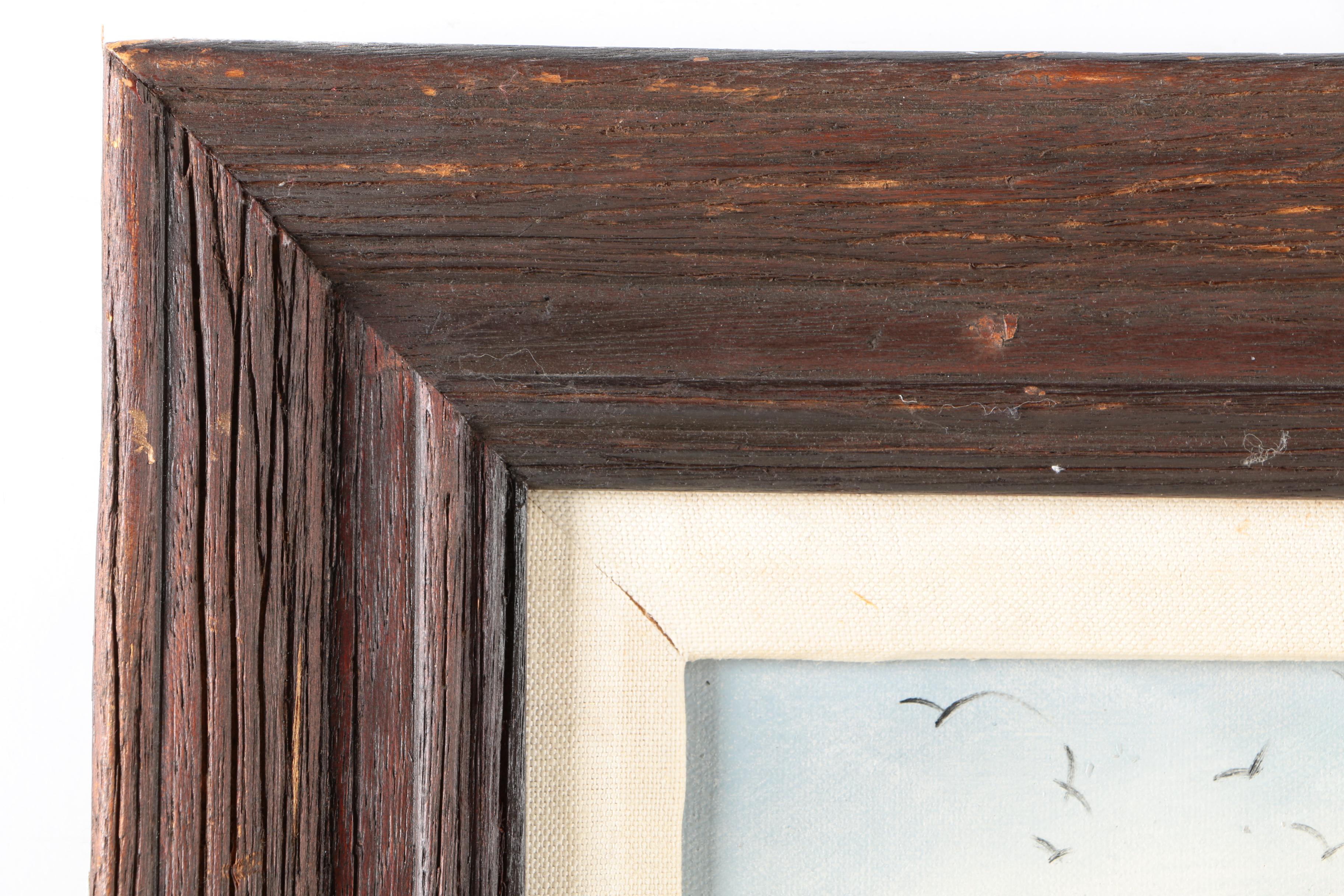 1970s Oil on Canvas Board of Rural Landscape Scene