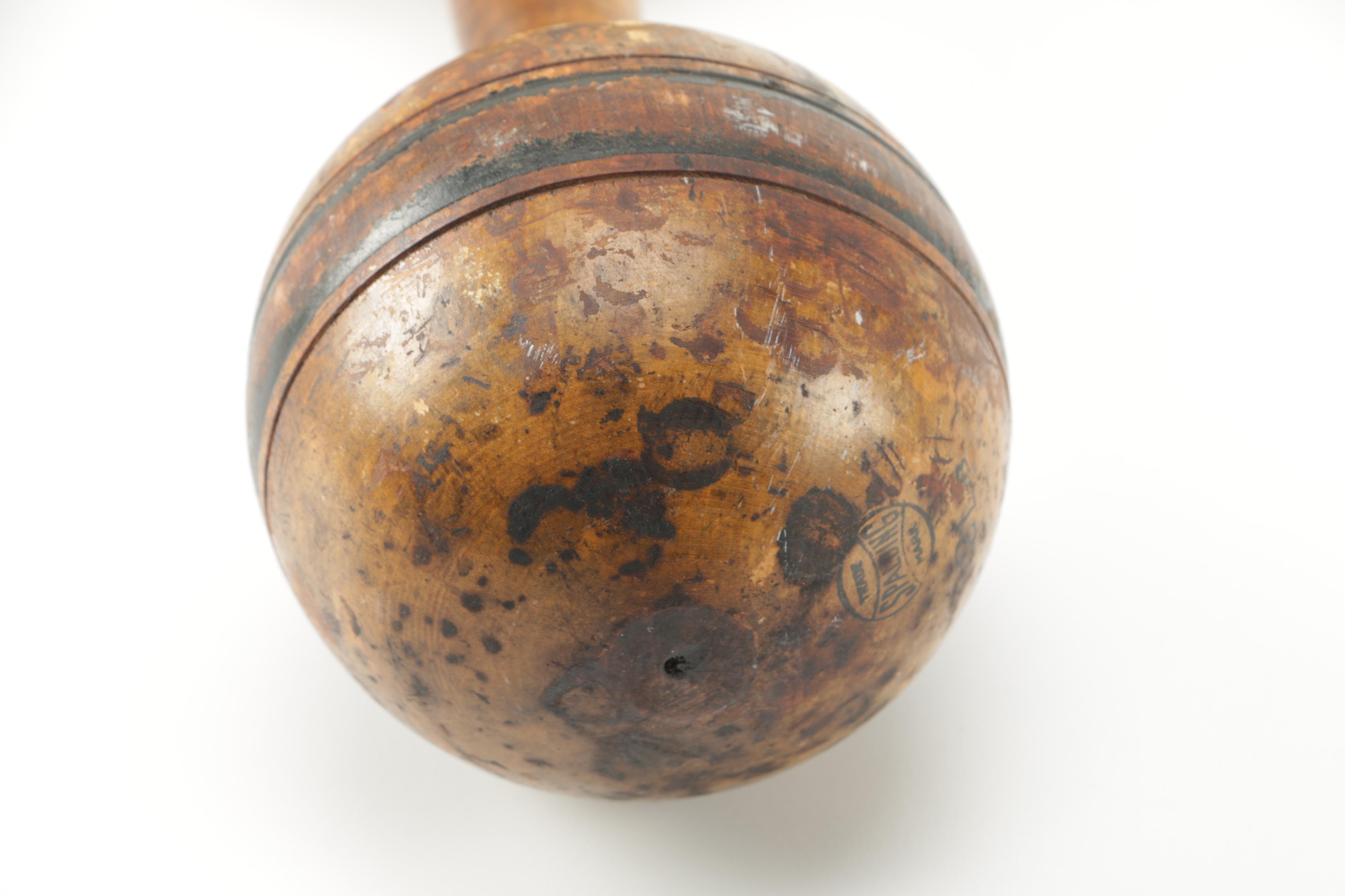 Antique Spalding Wooden Dumbbell