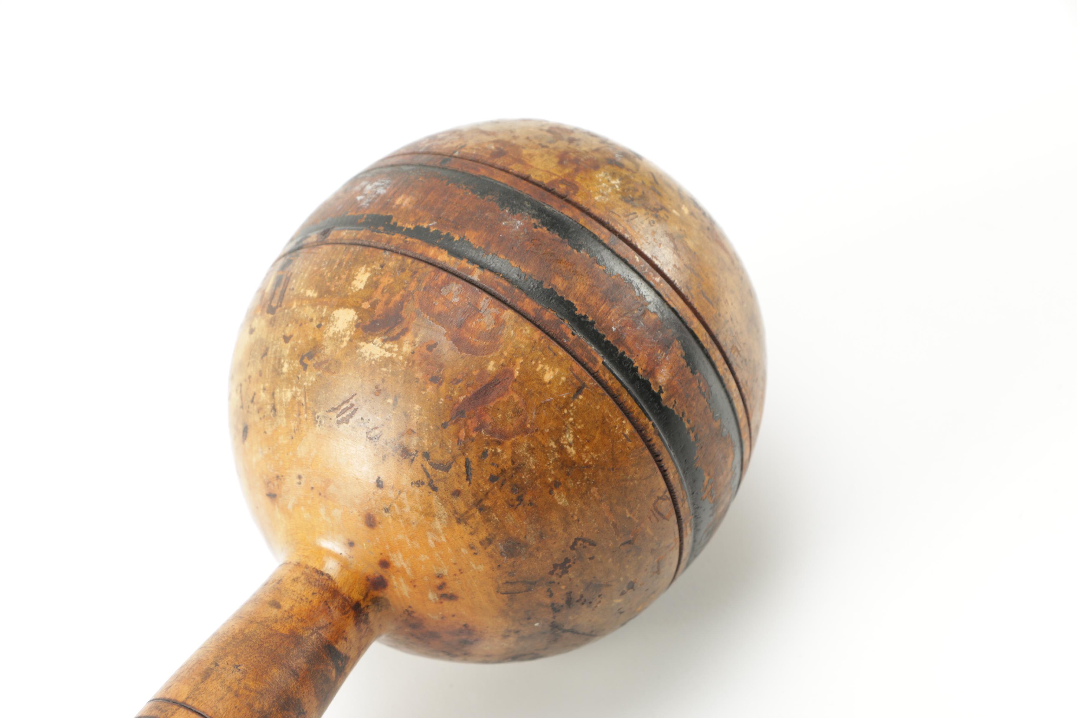 Antique Spalding Wooden Dumbbell