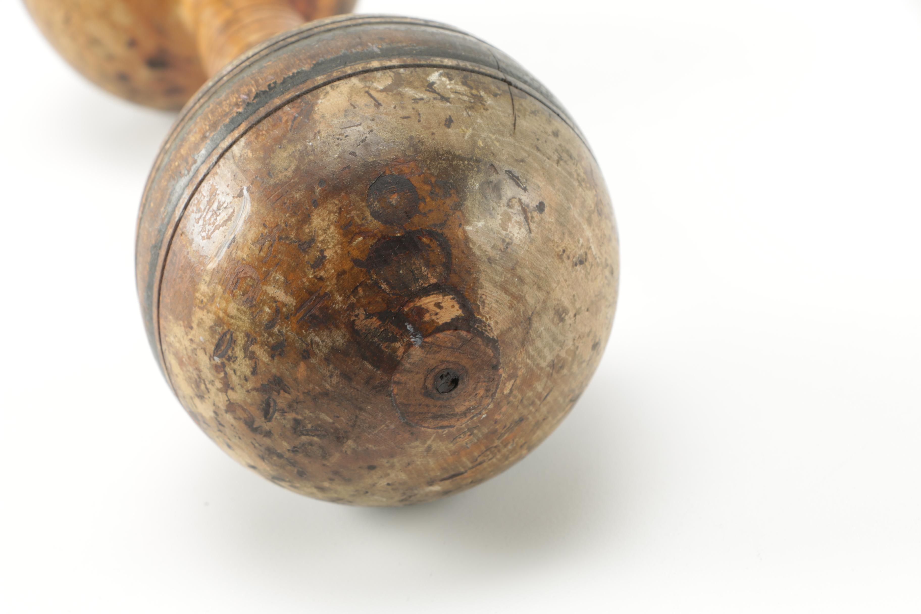 Antique Spalding Wooden Dumbbell