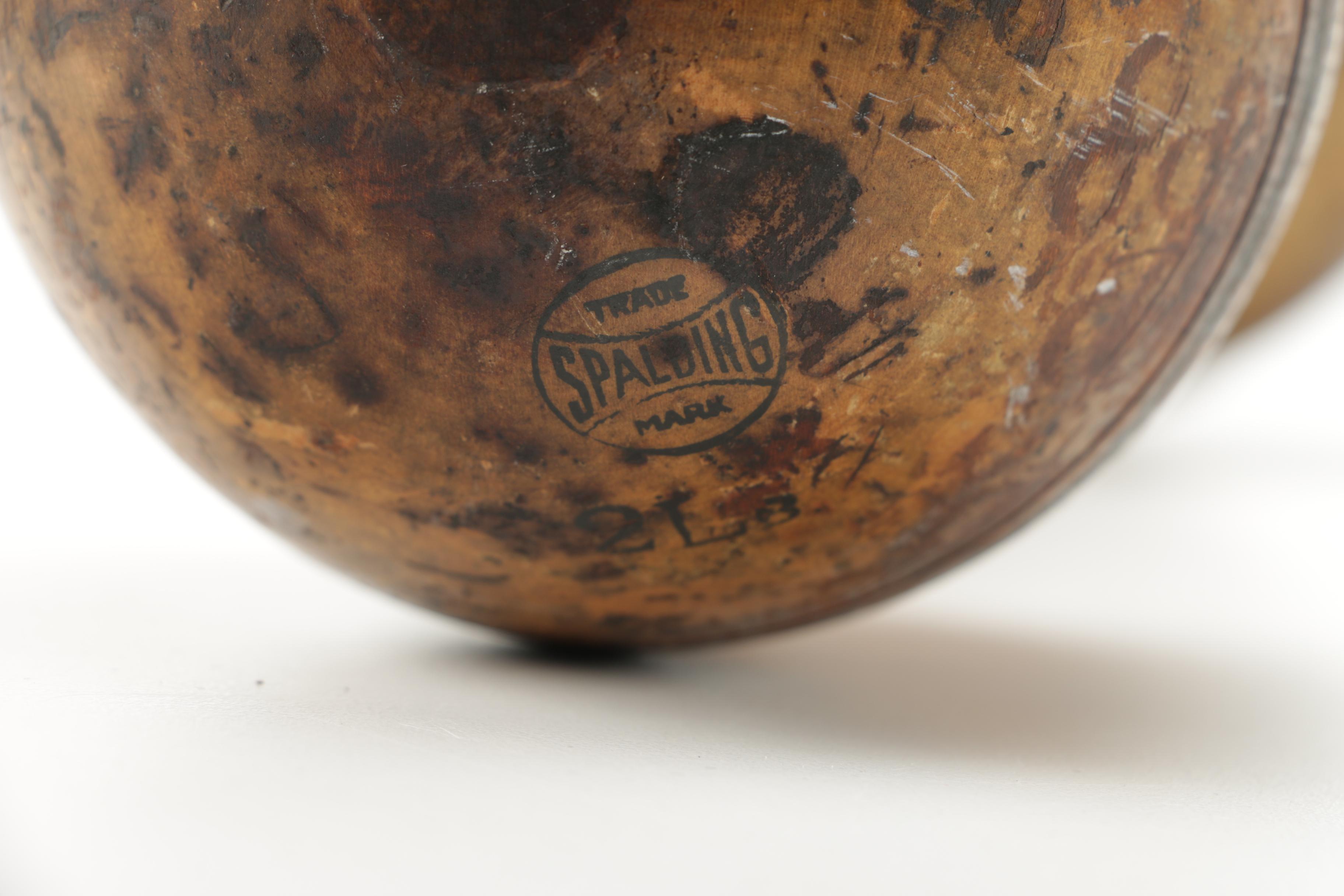 Antique Spalding Wooden Dumbbell