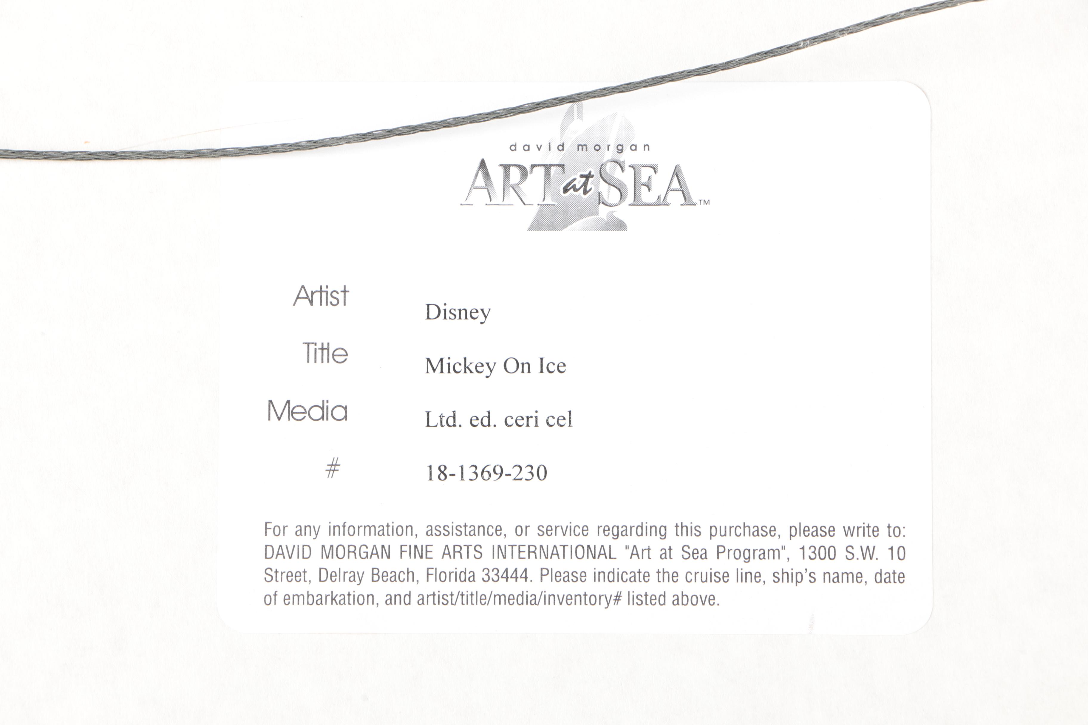 The Walt Disney Company Sericel "Mickey on Ice"