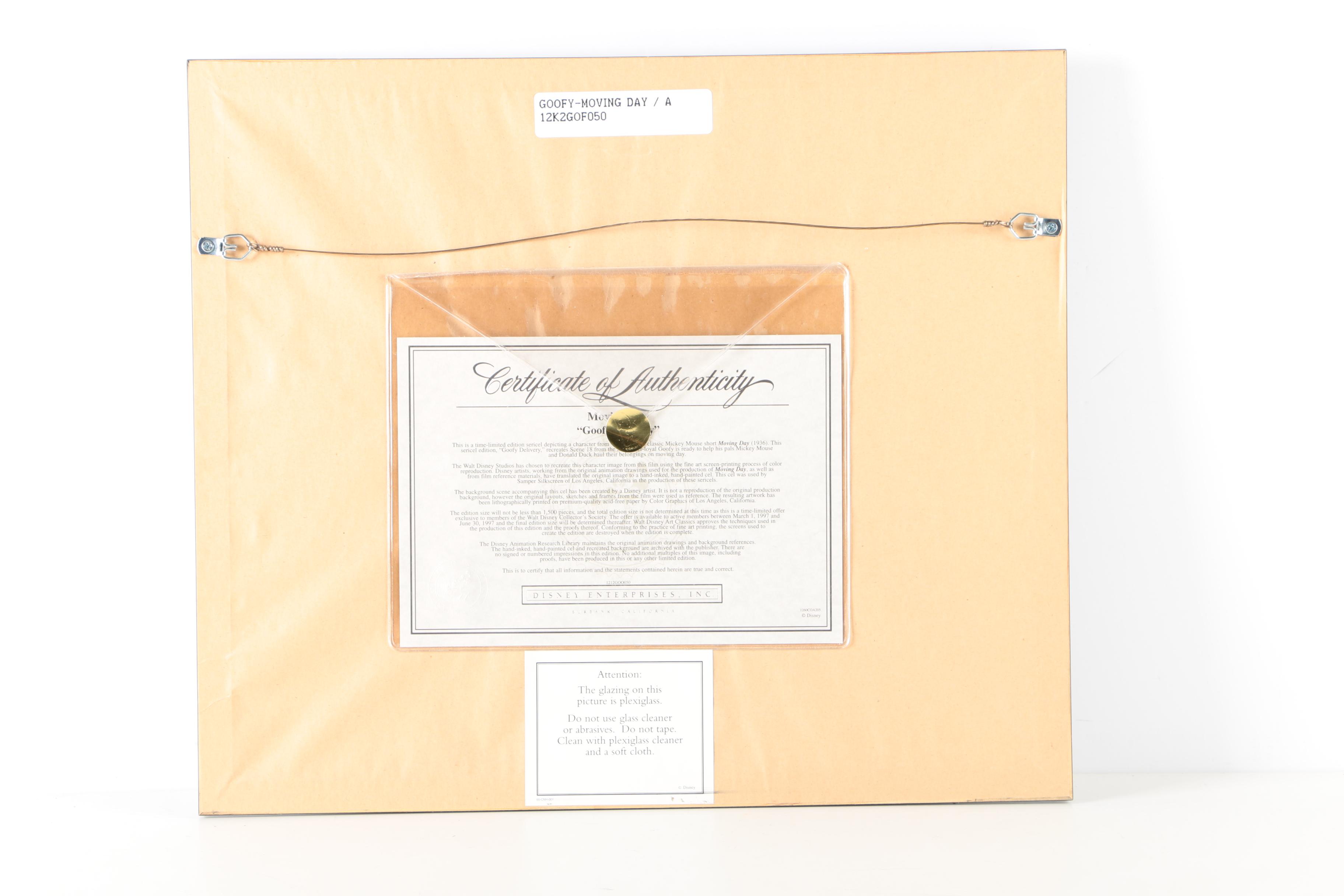 Walt Disney Company Sericel "Goofy Delivery"