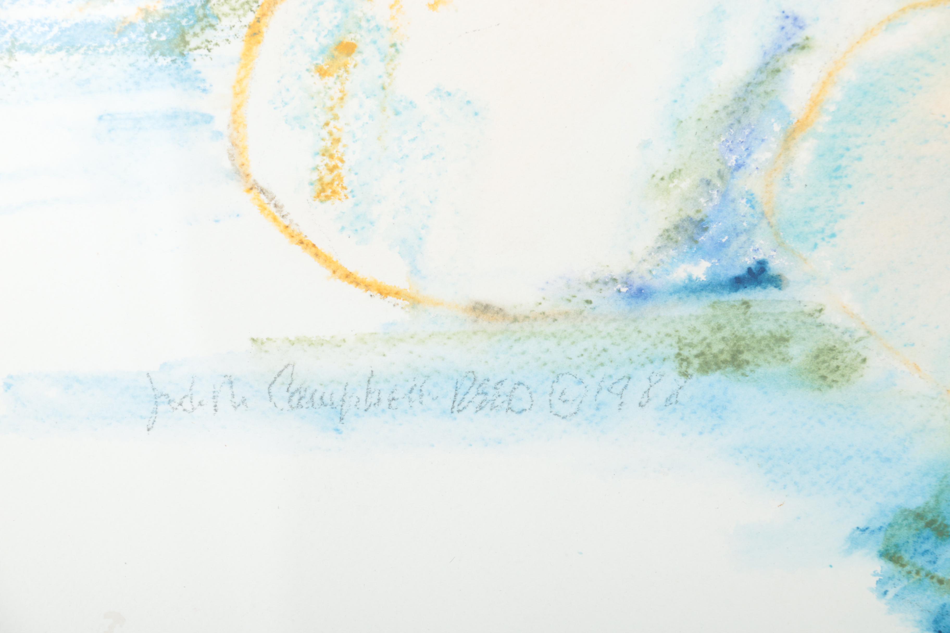 Judith Campbell Reed Watercolor on Board of a Nude Woman