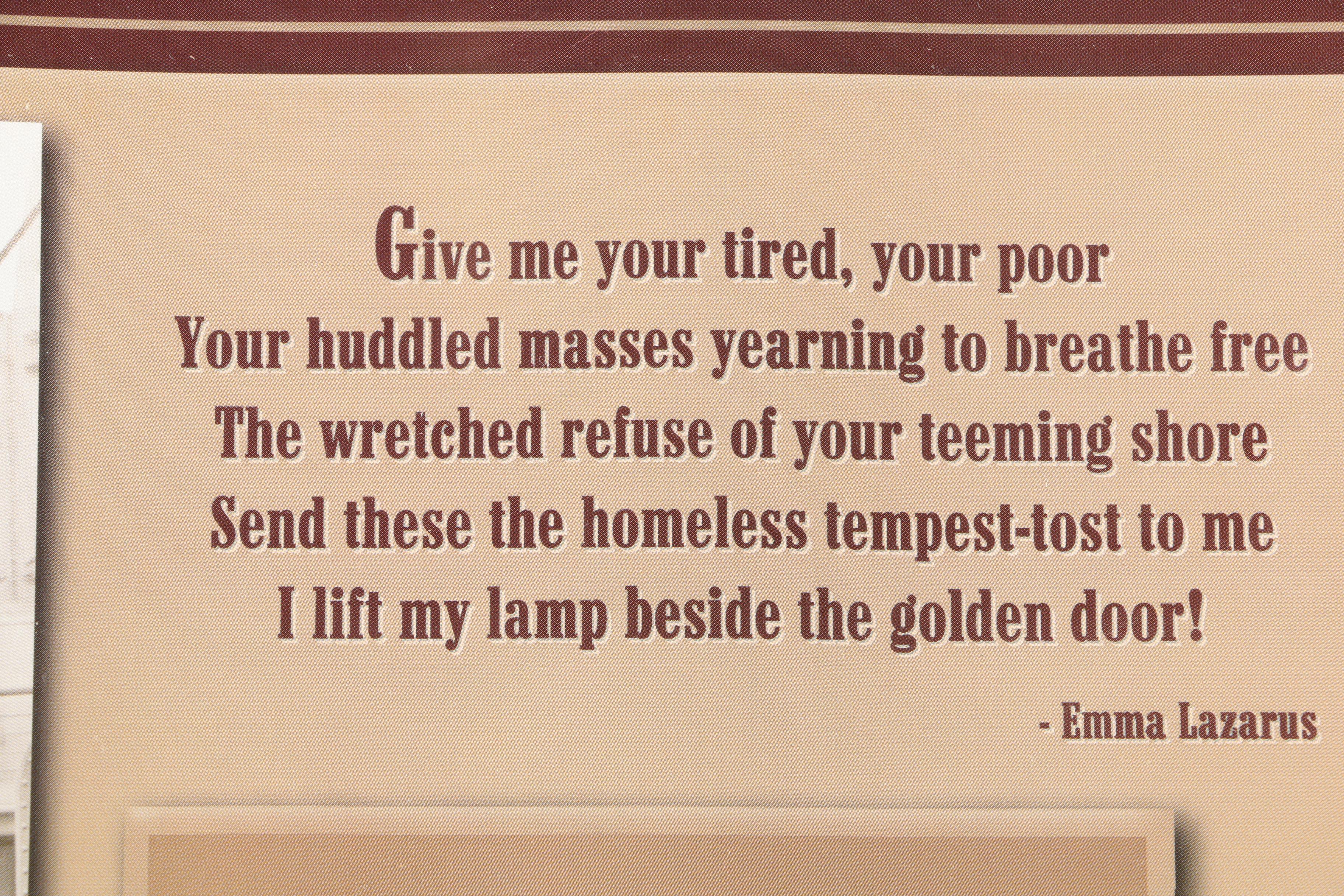 Offset Lithograph With Postage Stamps "The Great Voyage: Immigration to America"