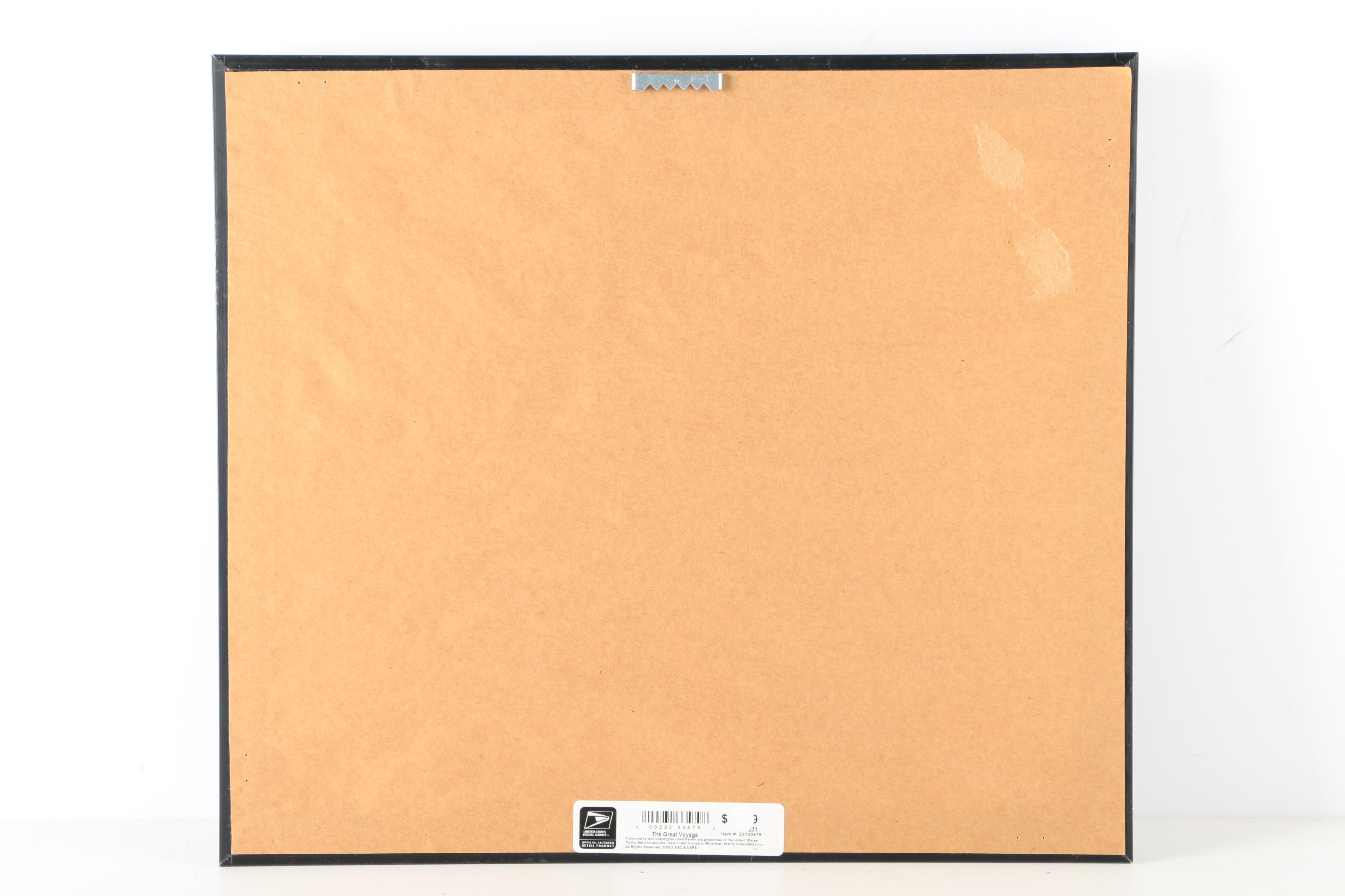 Offset Lithograph With Postage Stamps "The Great Voyage: Immigration to America"