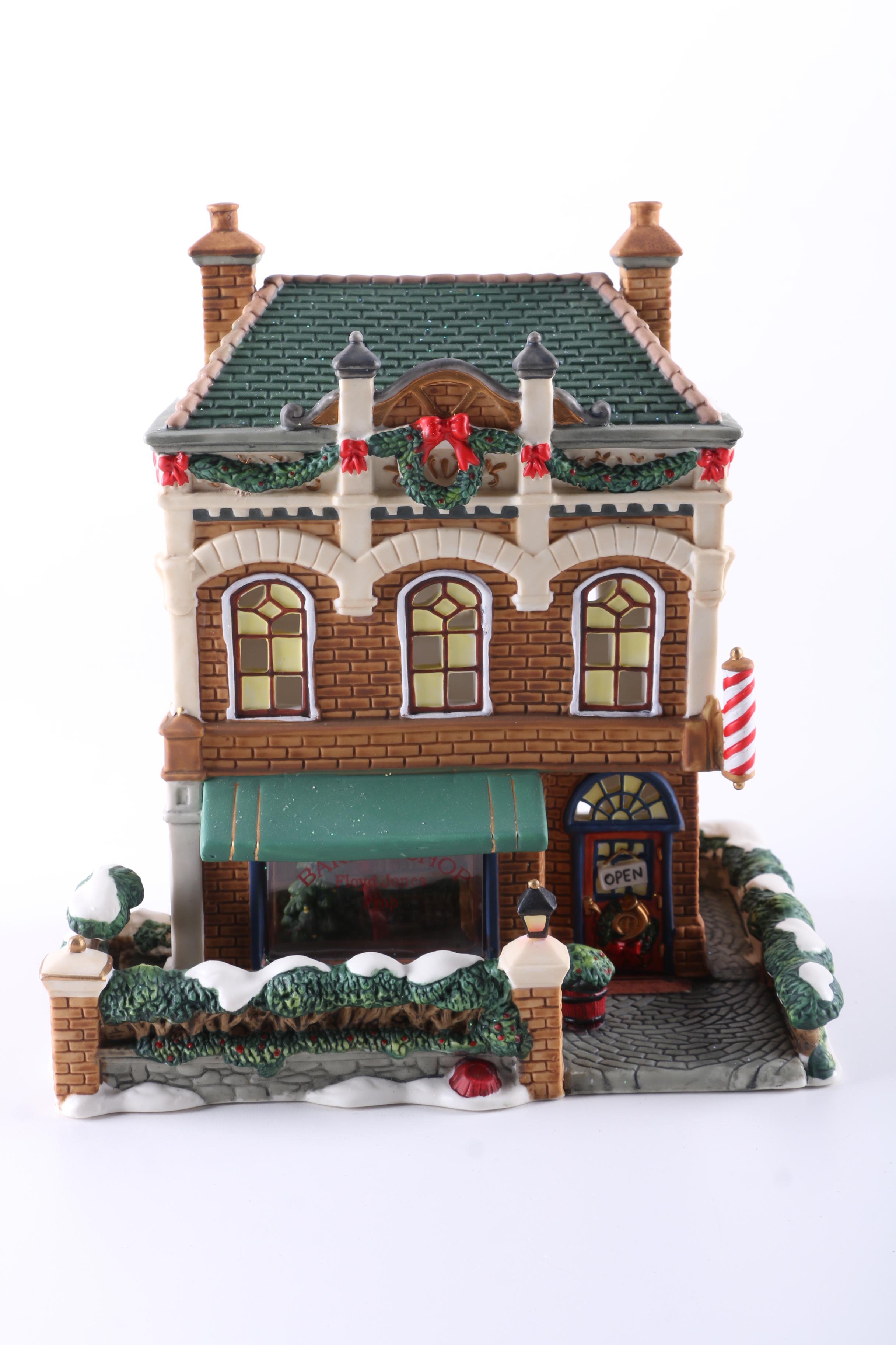 Christmas Village Ceramic Light-Up Churches and Shop Building