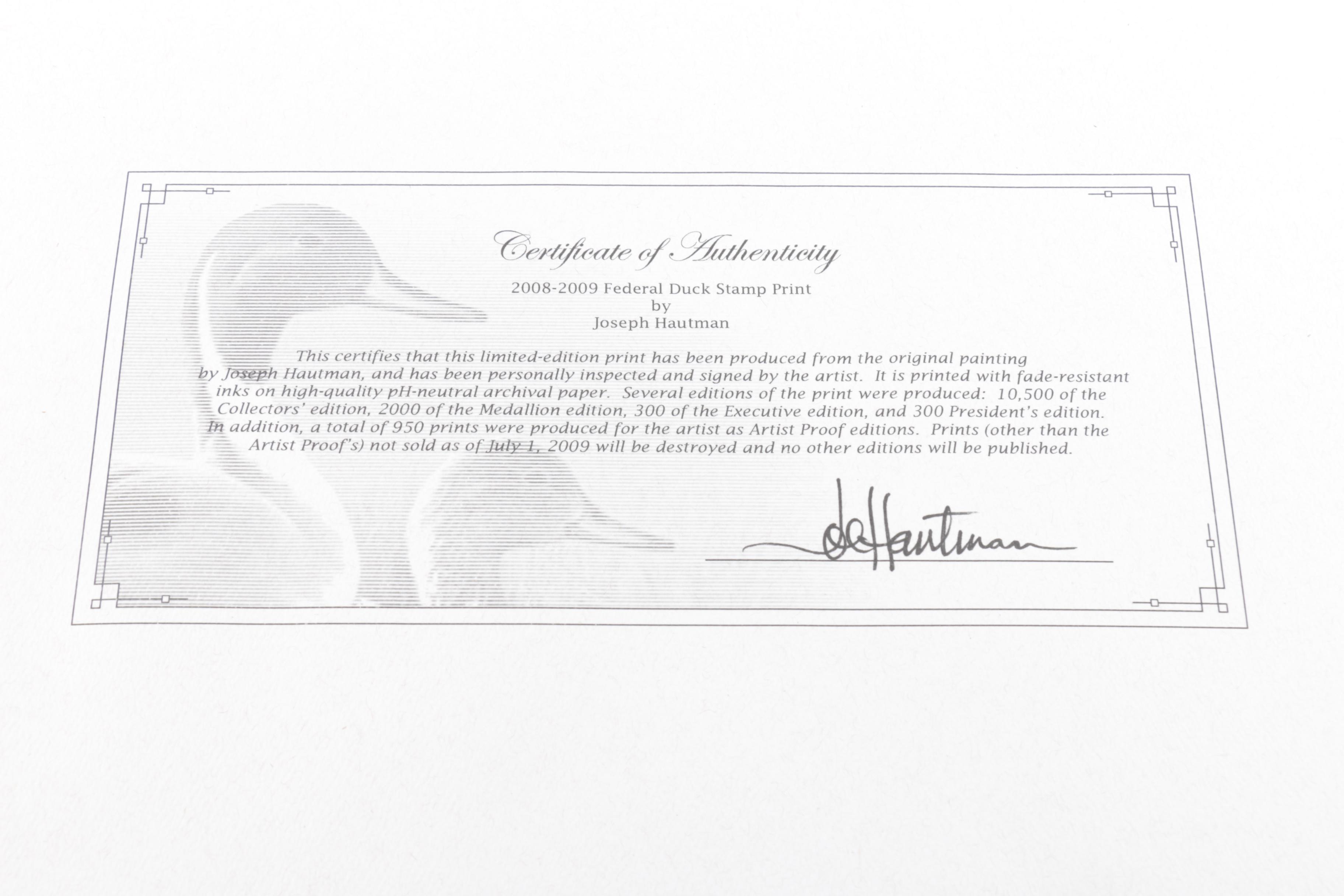 Limited Edition Offset Lithograph Prints of Federal Duck Stamp Prints