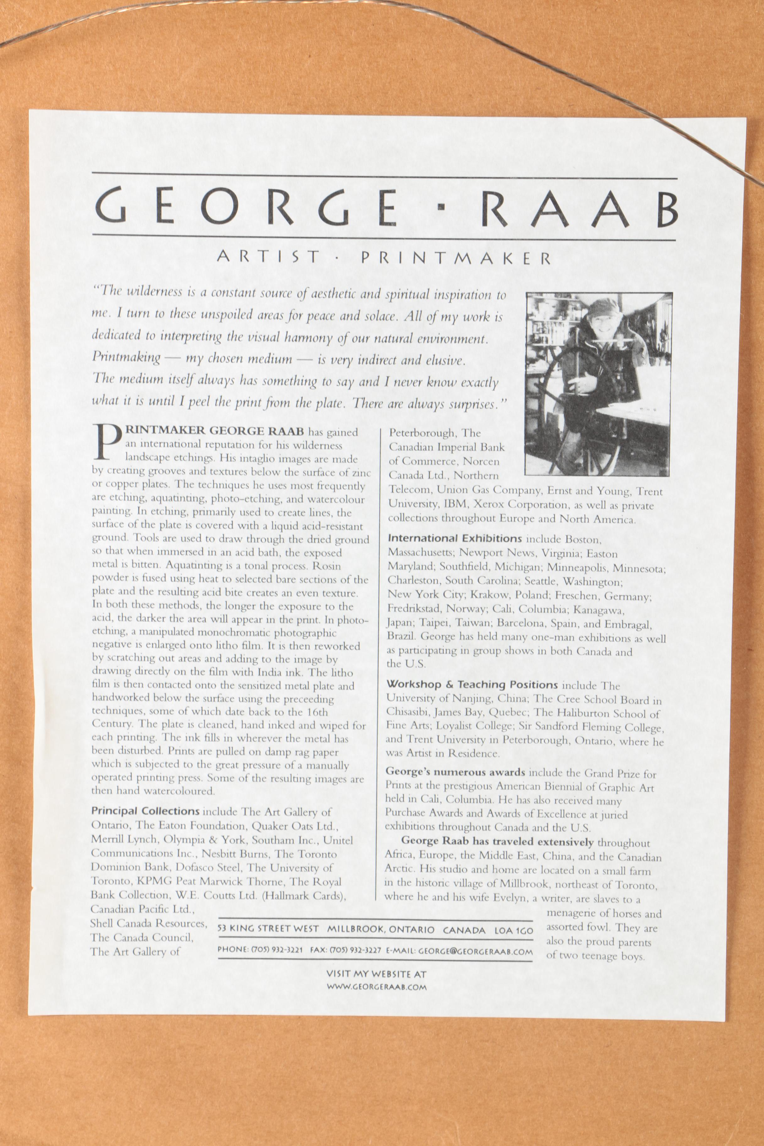 George Raab Limited Edition Wilderness Etchings