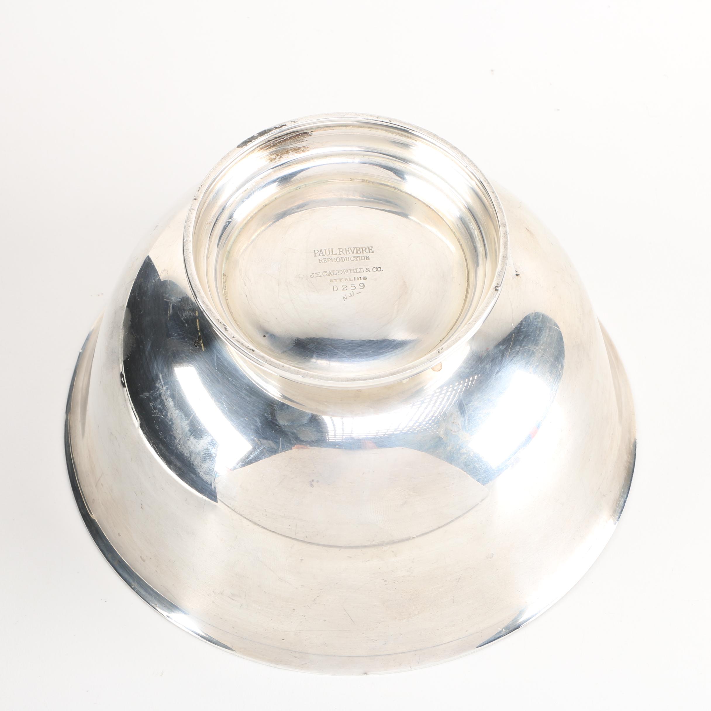 J.E. Caldwell & Co. Reproduction Paul Revere Sterling Silver Bowl