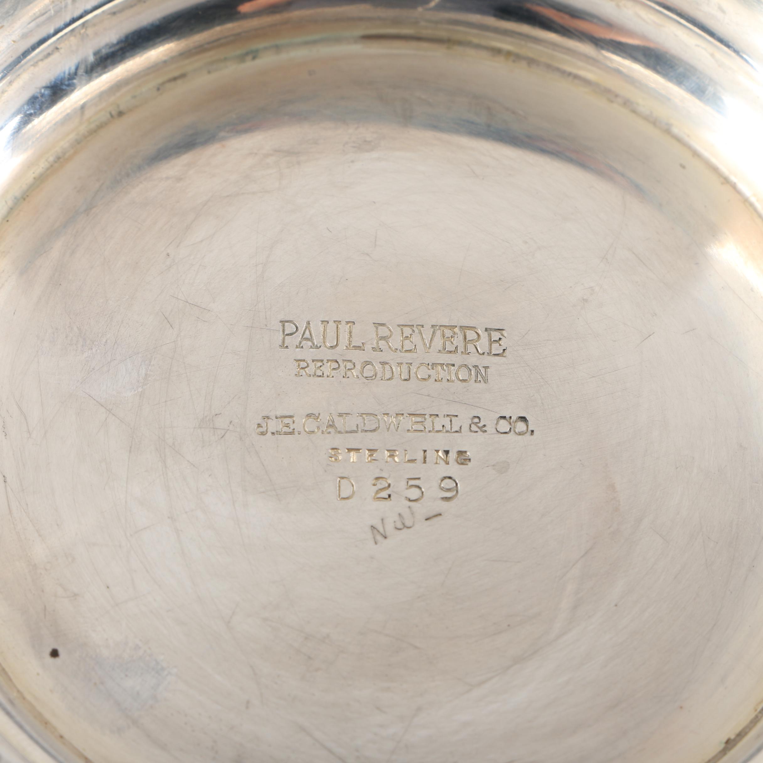 J.E. Caldwell & Co. Reproduction Paul Revere Sterling Silver Bowl