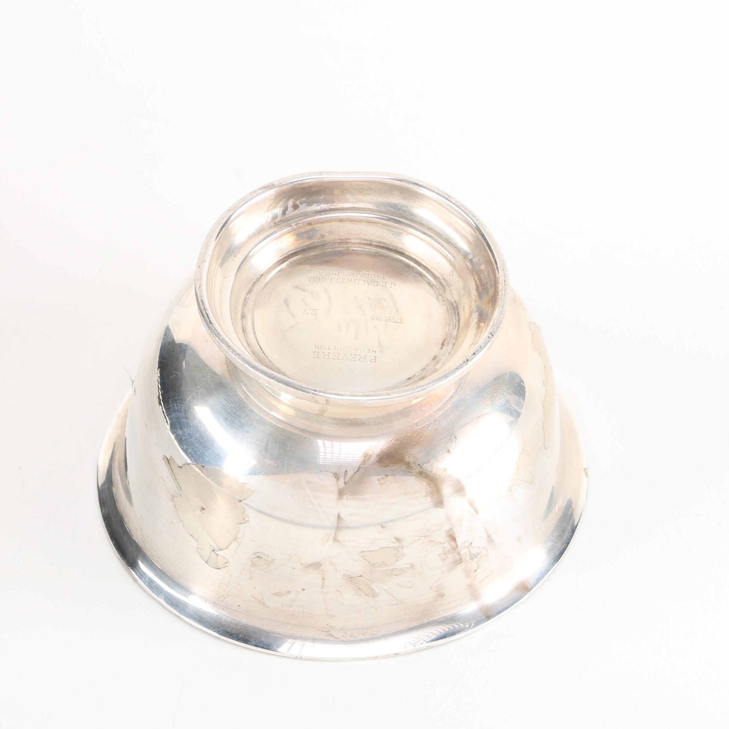 J.E. Caldwell & Co. Reproduction Paul Revere Sterling Silver Bowl