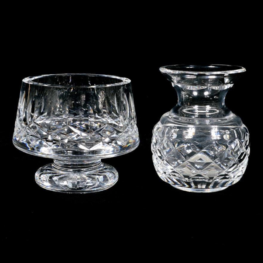 Waterford Crystal "Lismore" Sugar Bowl and Vase