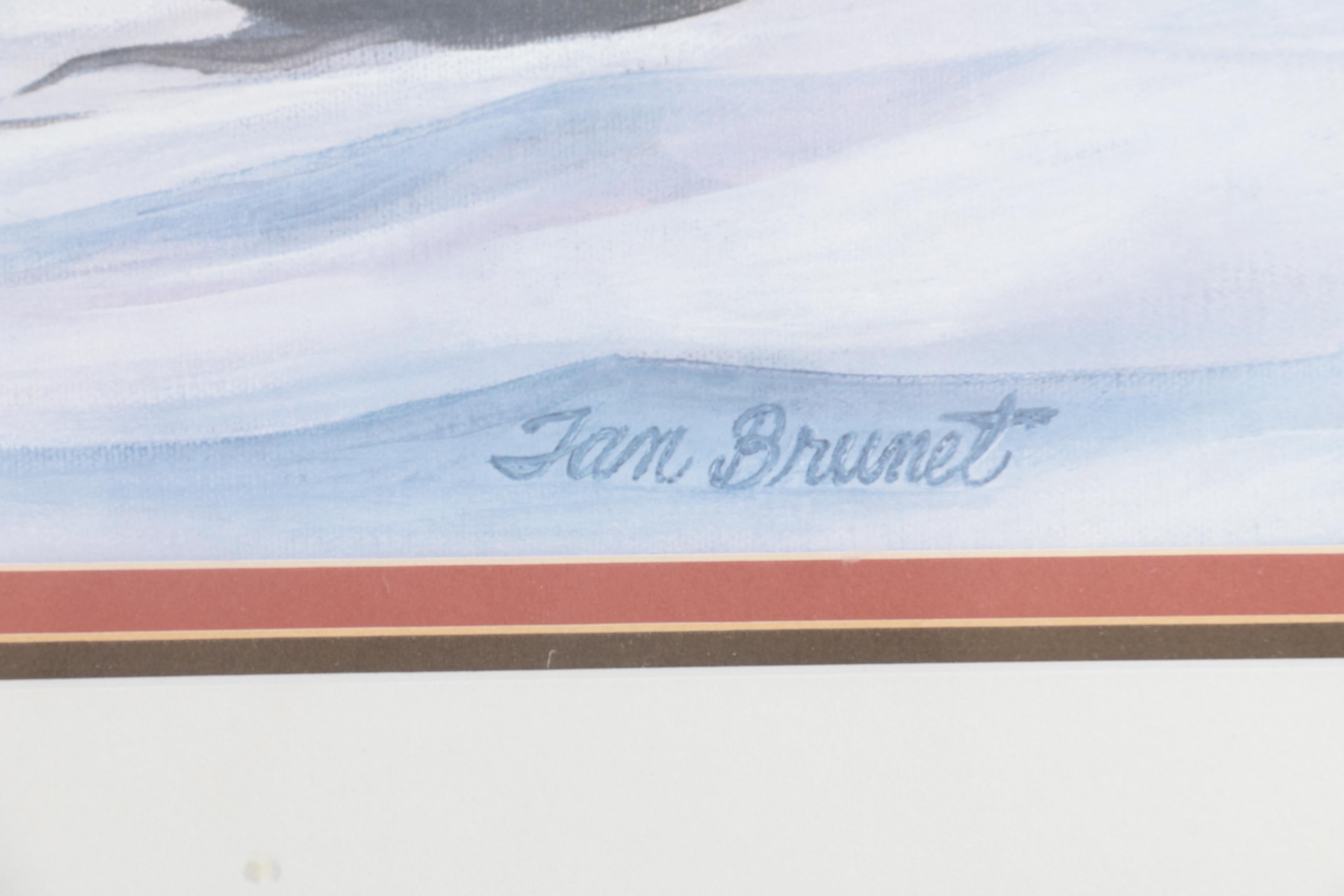 Tan Brunet Limited Edition Offset Lithographs "Foggy Flat Pintails" and "Canvasback: King of the Divers"