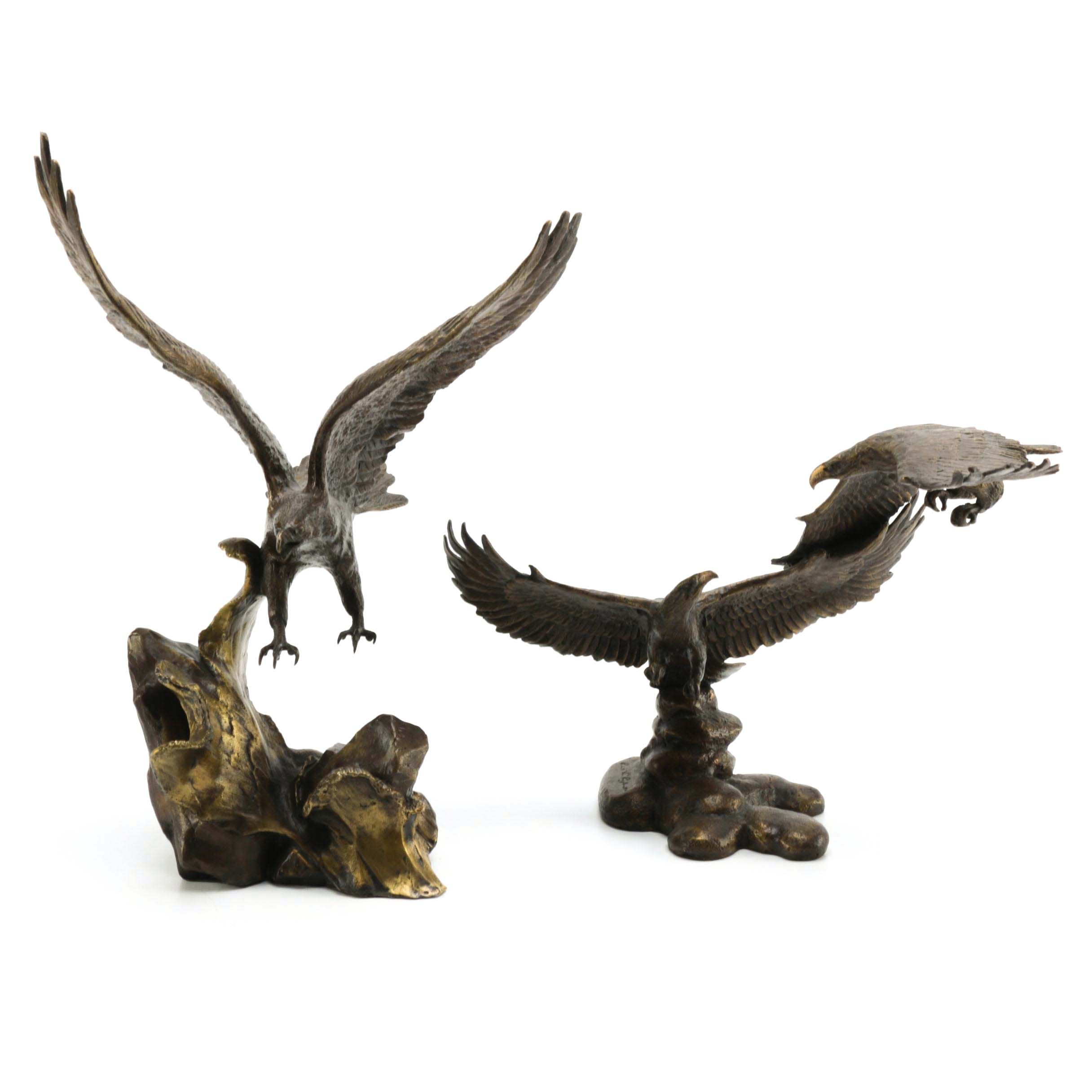 Ronald Van Ruyckevelt Solid Bronze Eagle Figurines