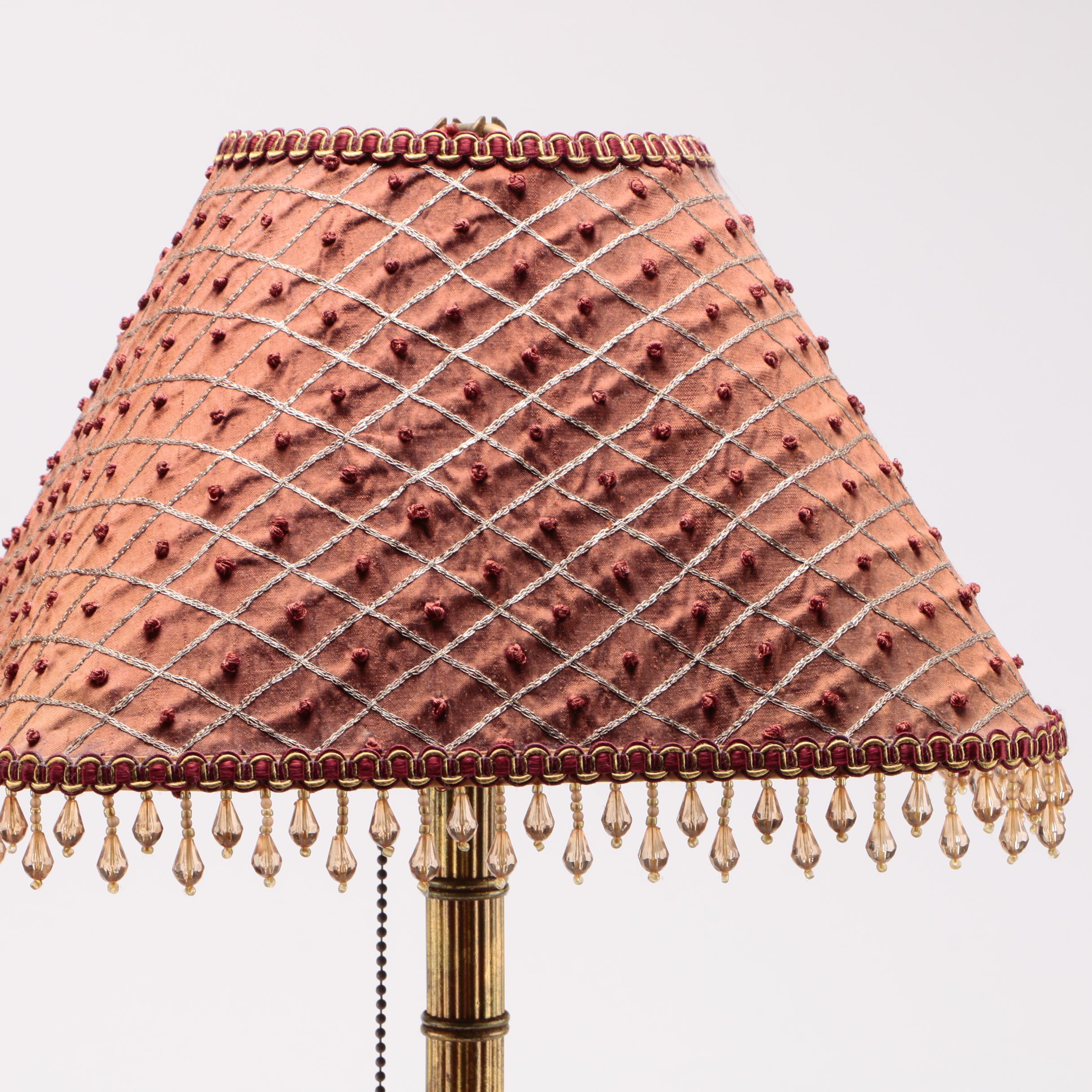 Ceramic Maroon Table Lamps with Shades