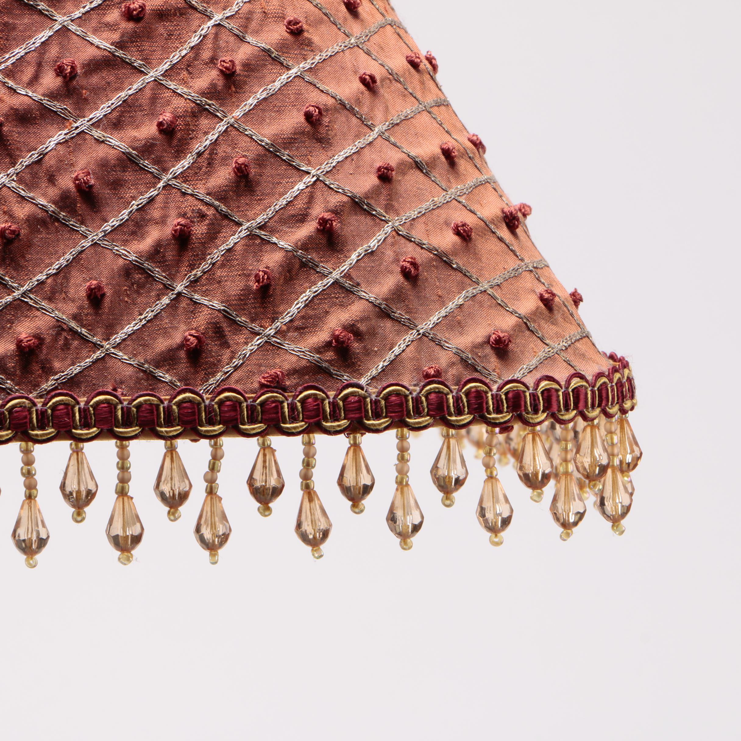 Ceramic Maroon Table Lamps with Shades