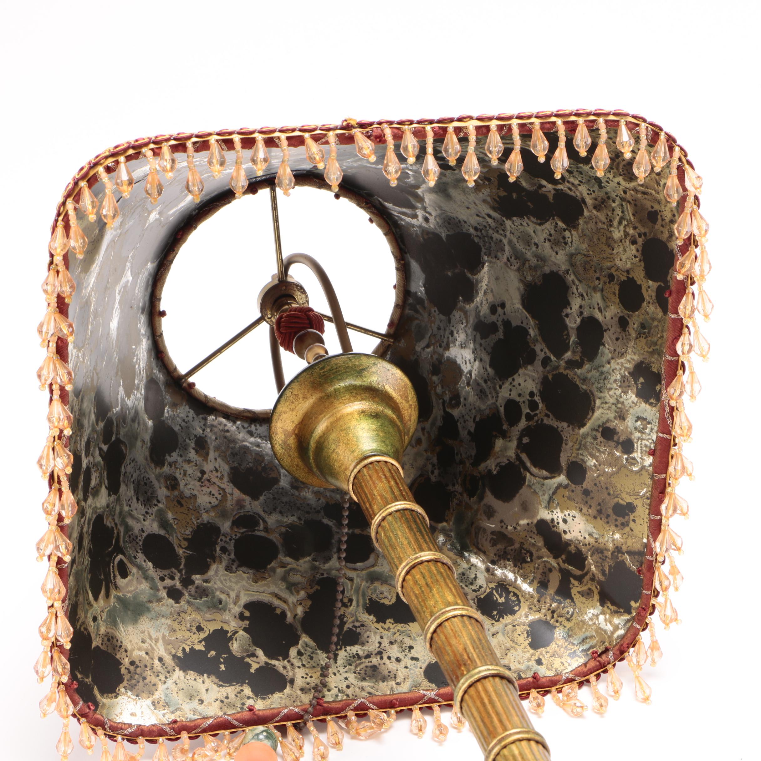 Ceramic Maroon Table Lamps with Shades