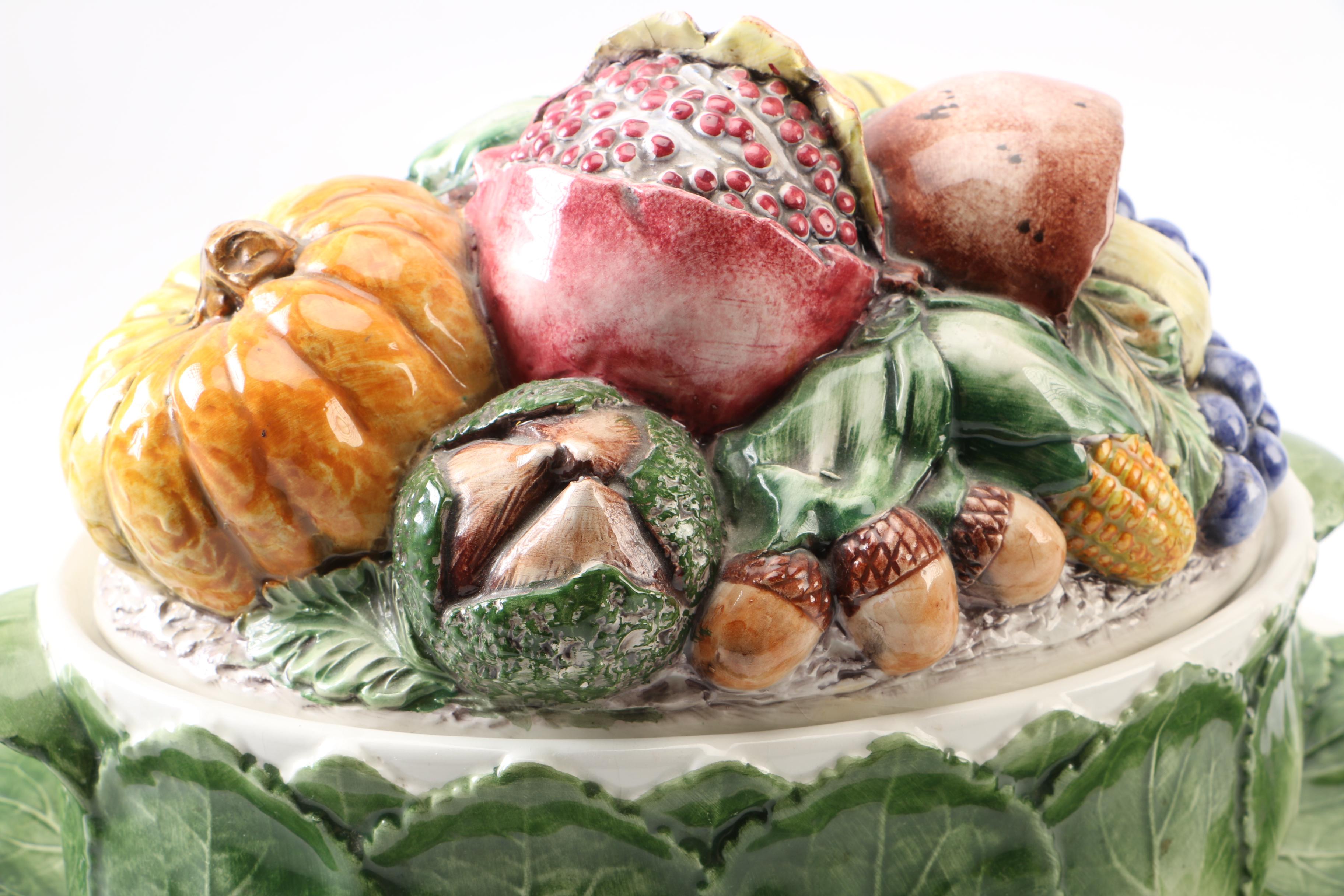 Intrada Italian Covered Ceramic Serving Bowl with Underplate