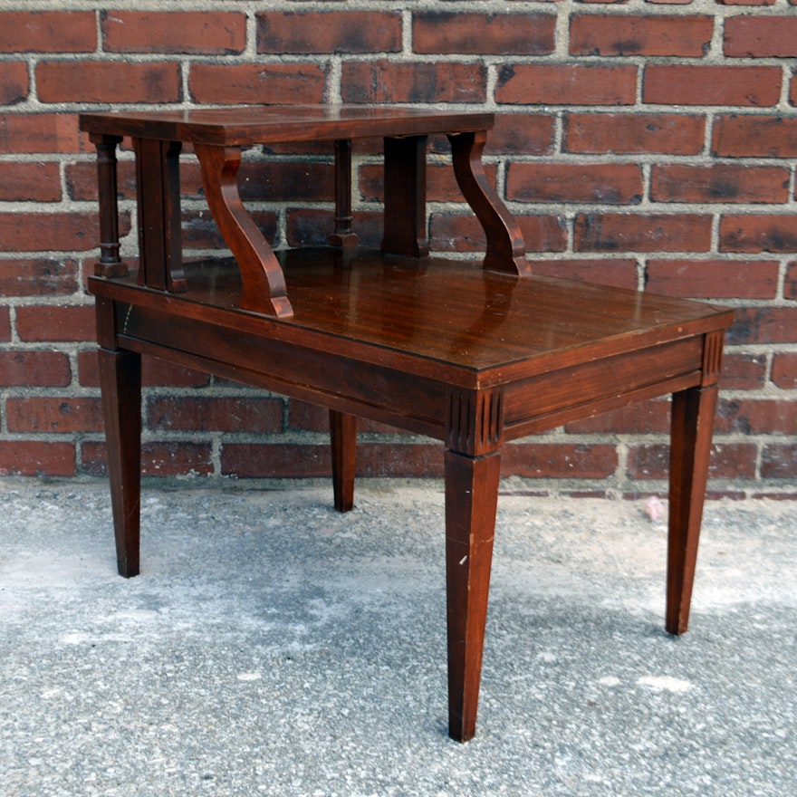 Vintage Mahogany Step-Back Table by Mersman