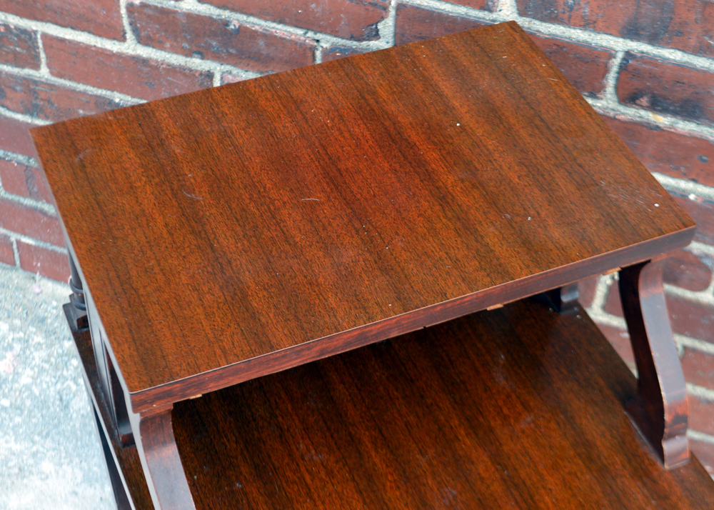 Vintage Mahogany Step-Back Table by Mersman