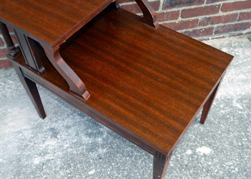 Vintage Mahogany Step-Back Table by Mersman