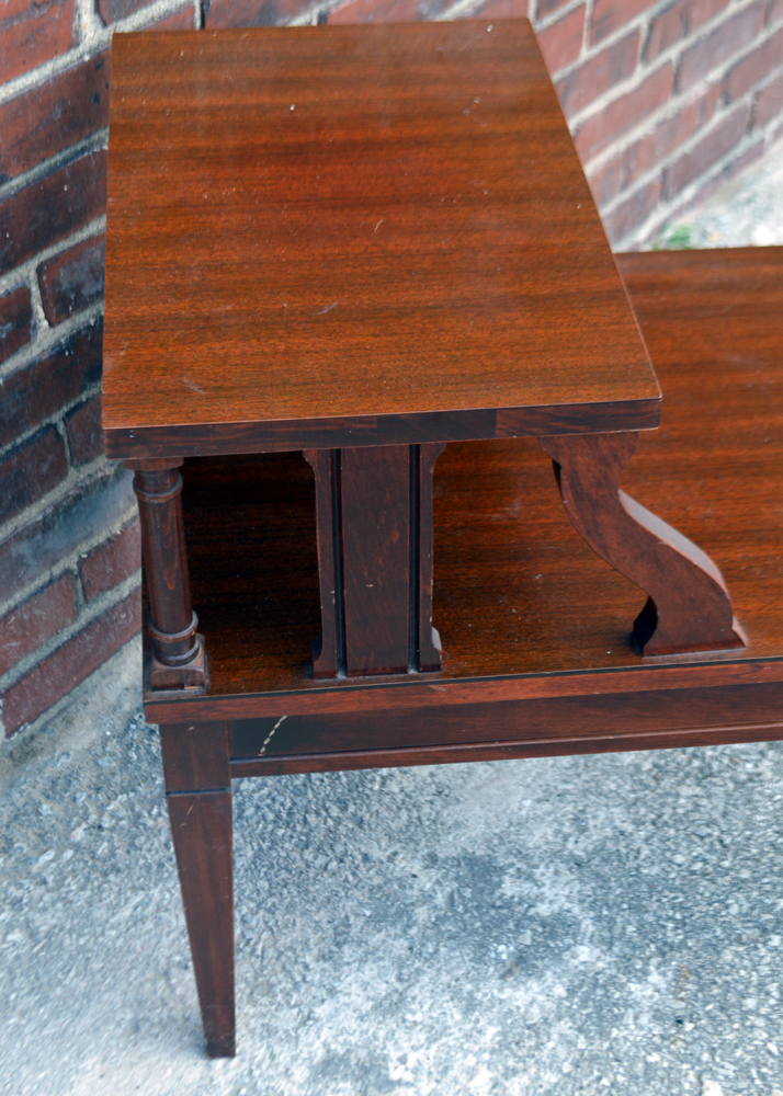 Vintage Mahogany Step-Back Table by Mersman