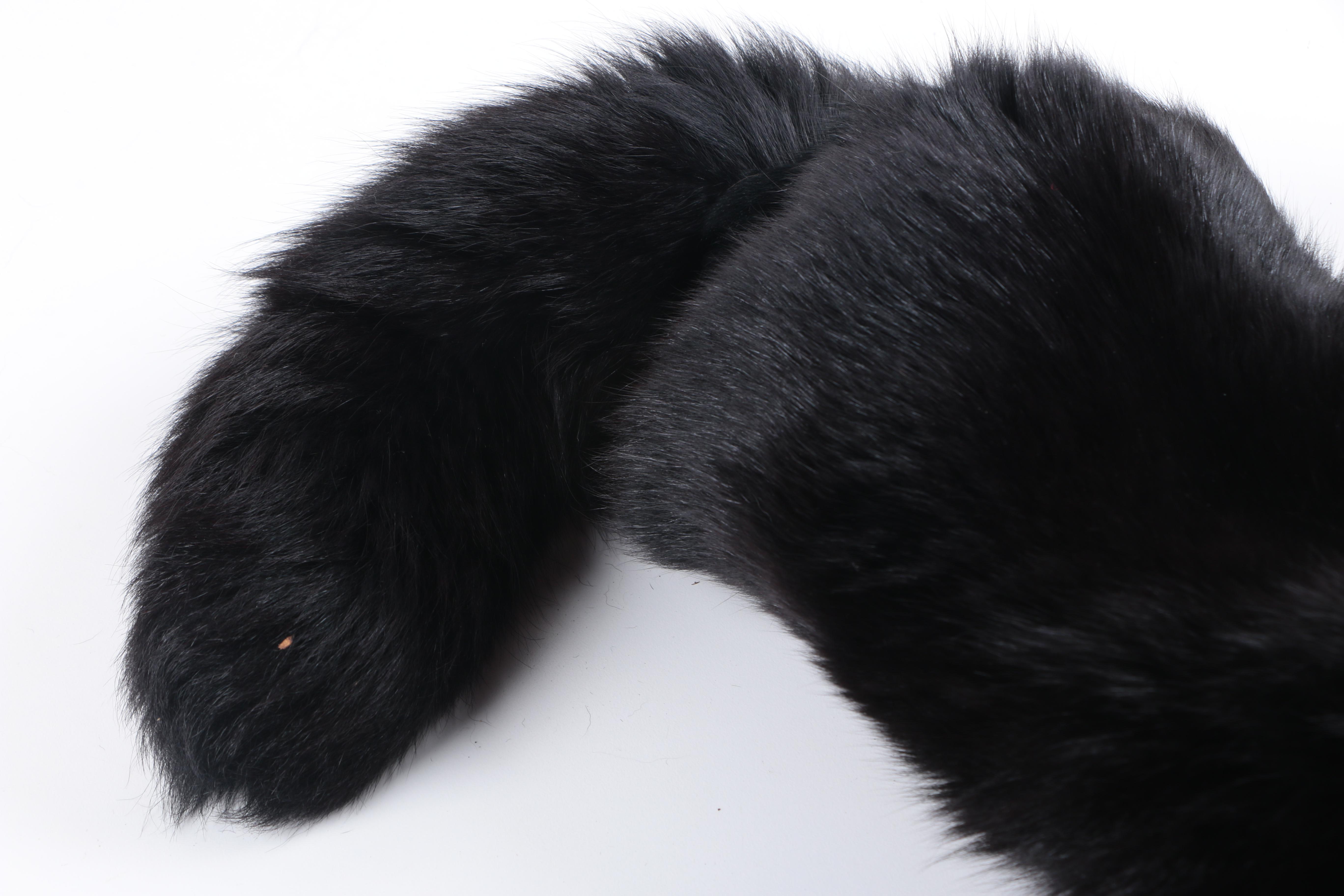 Vintage Black Fox Fur Stole