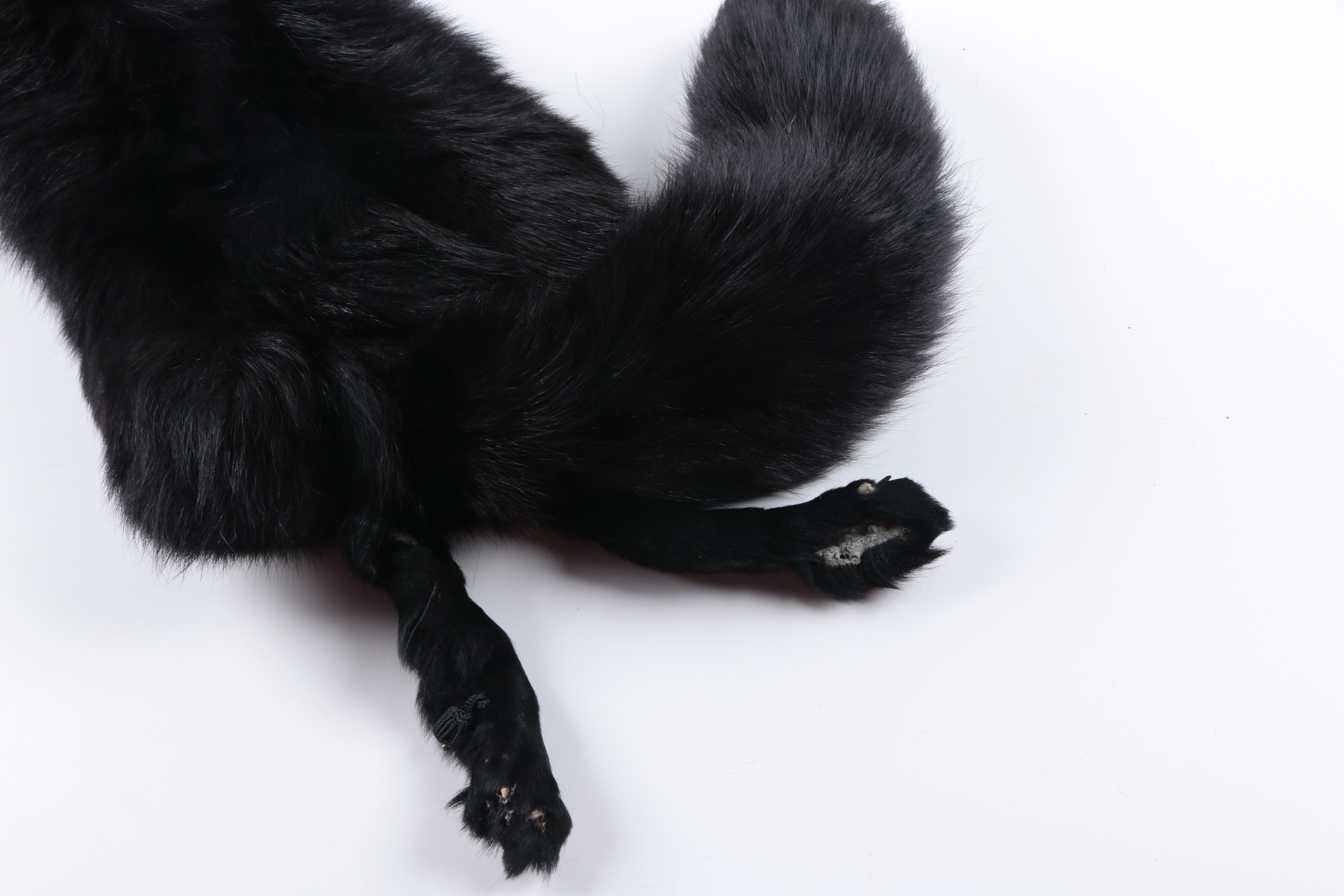 Vintage Black Fox Fur Stole