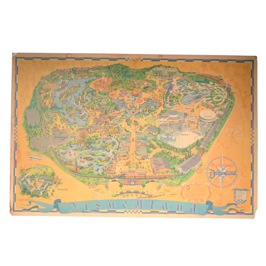 1968 Disneyland Theme Park Map