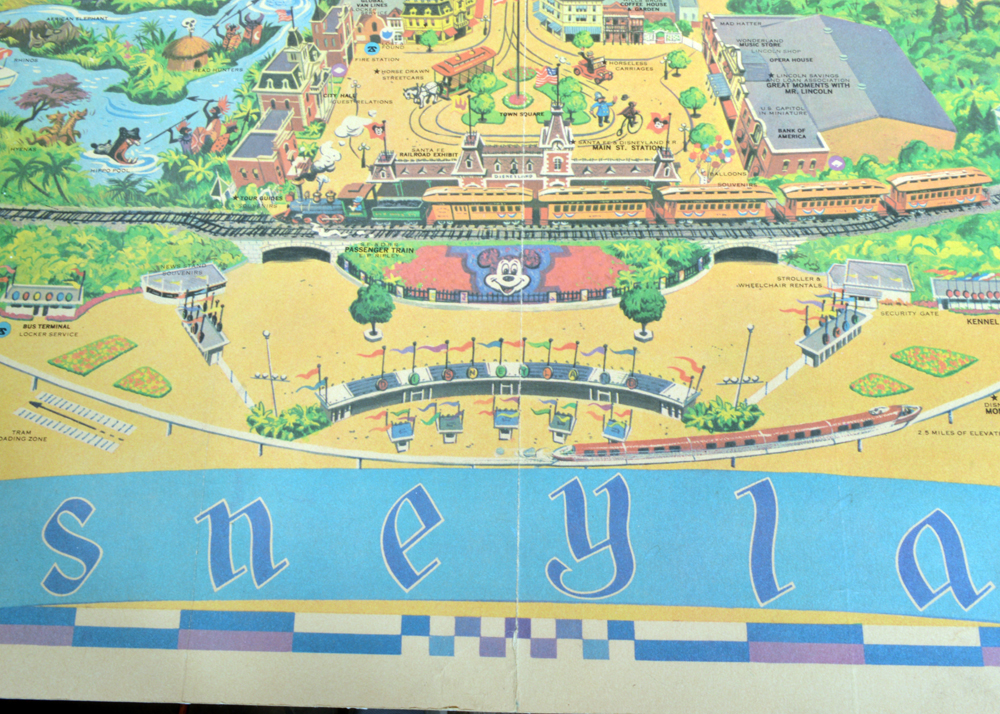 1968 Disneyland Theme Park Map